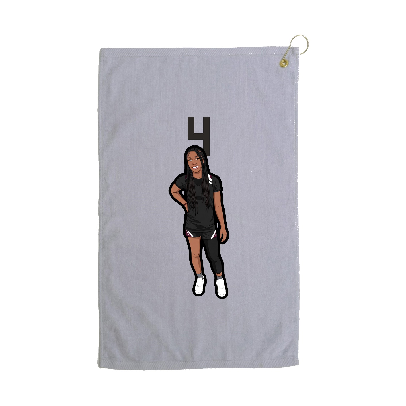 Golf Towel — Number Top in Grey