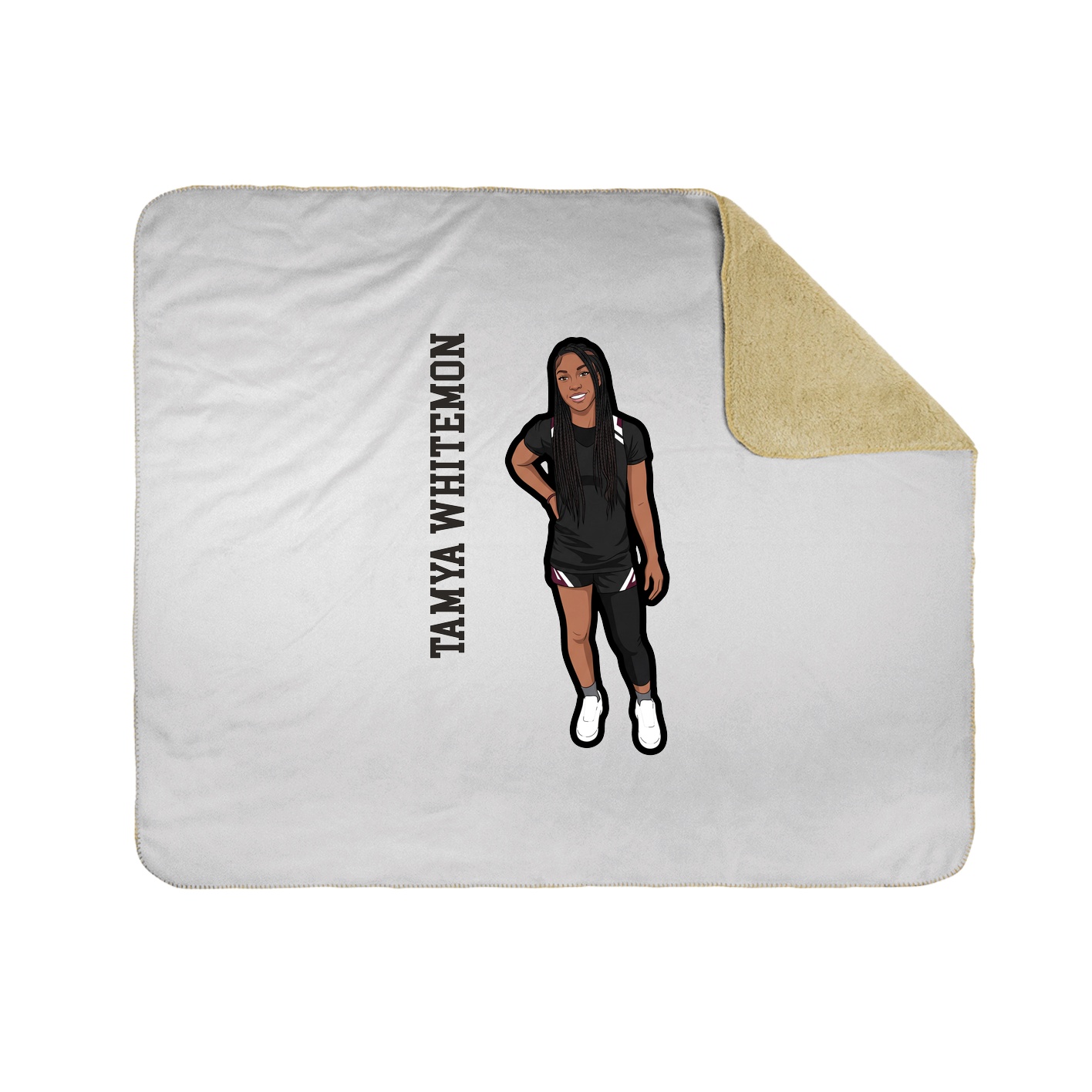 Throw Blanket — Name Vertical in White