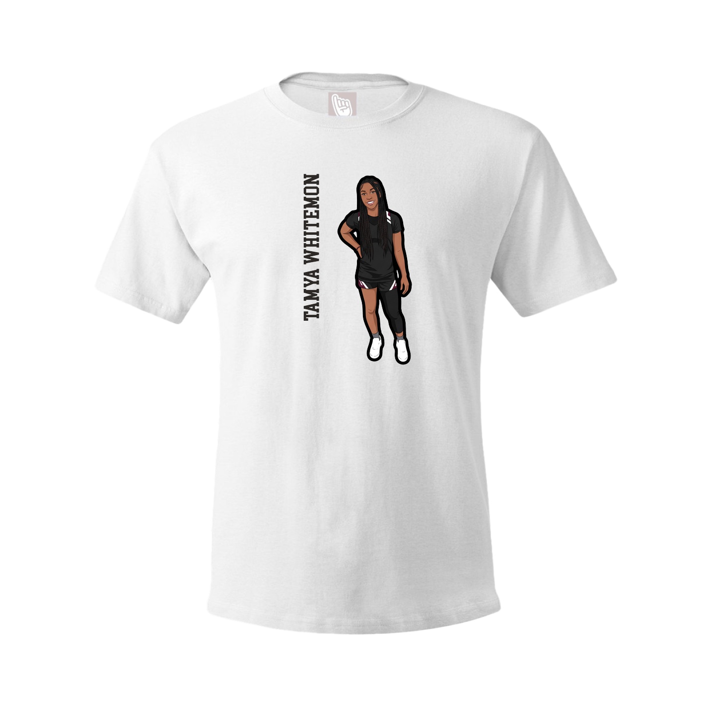 Youth Tee — Name Vertical in White