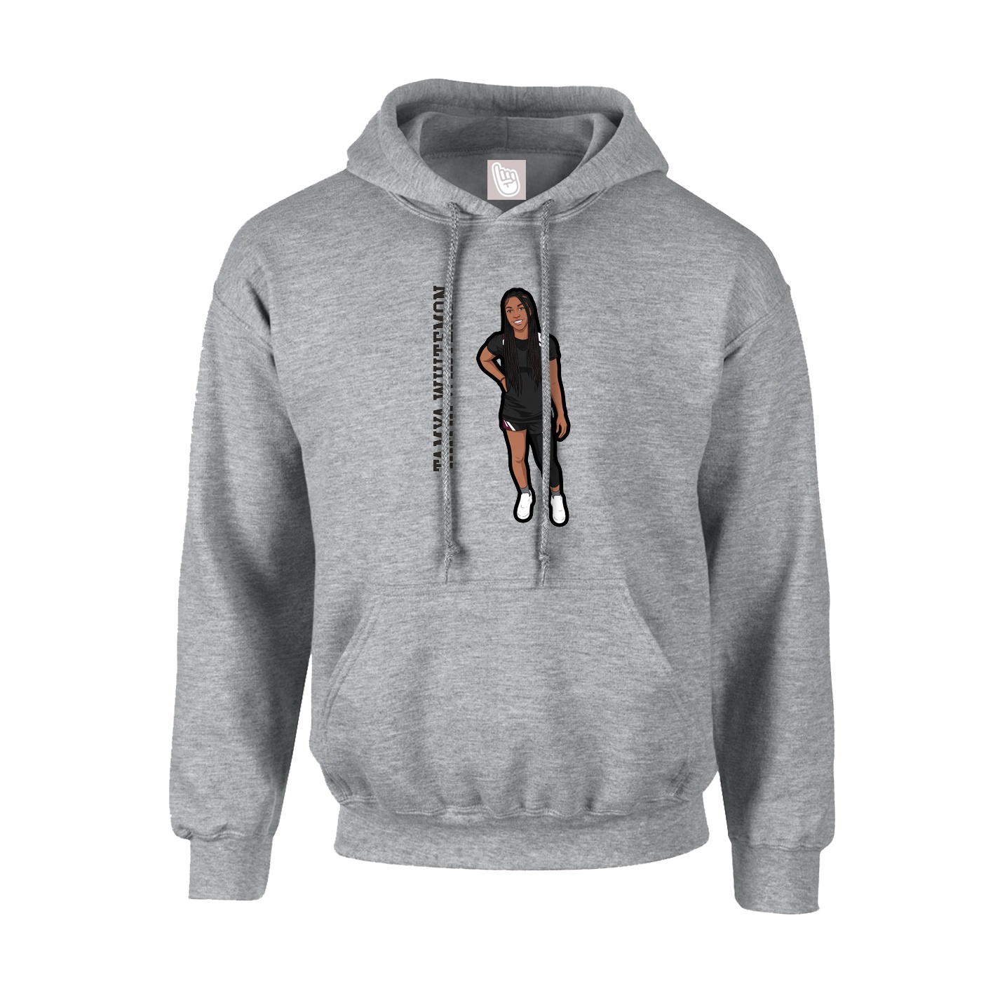 Hoodie — Name Vertical in Grey