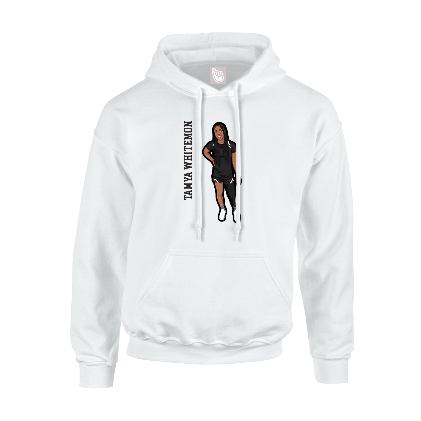 Youth Hoodie — Name Vertical in White