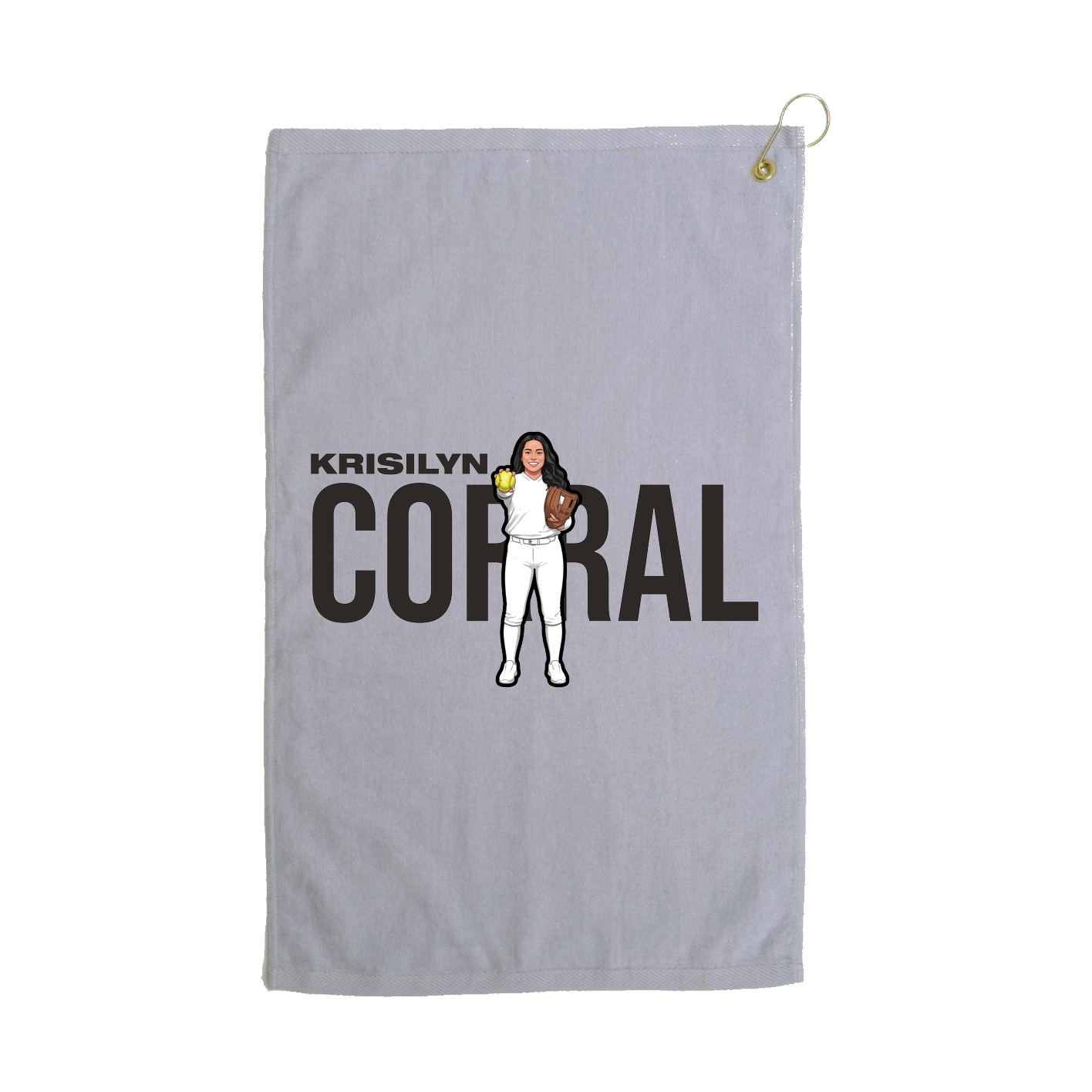 Golf Towel — Player Name in Grey