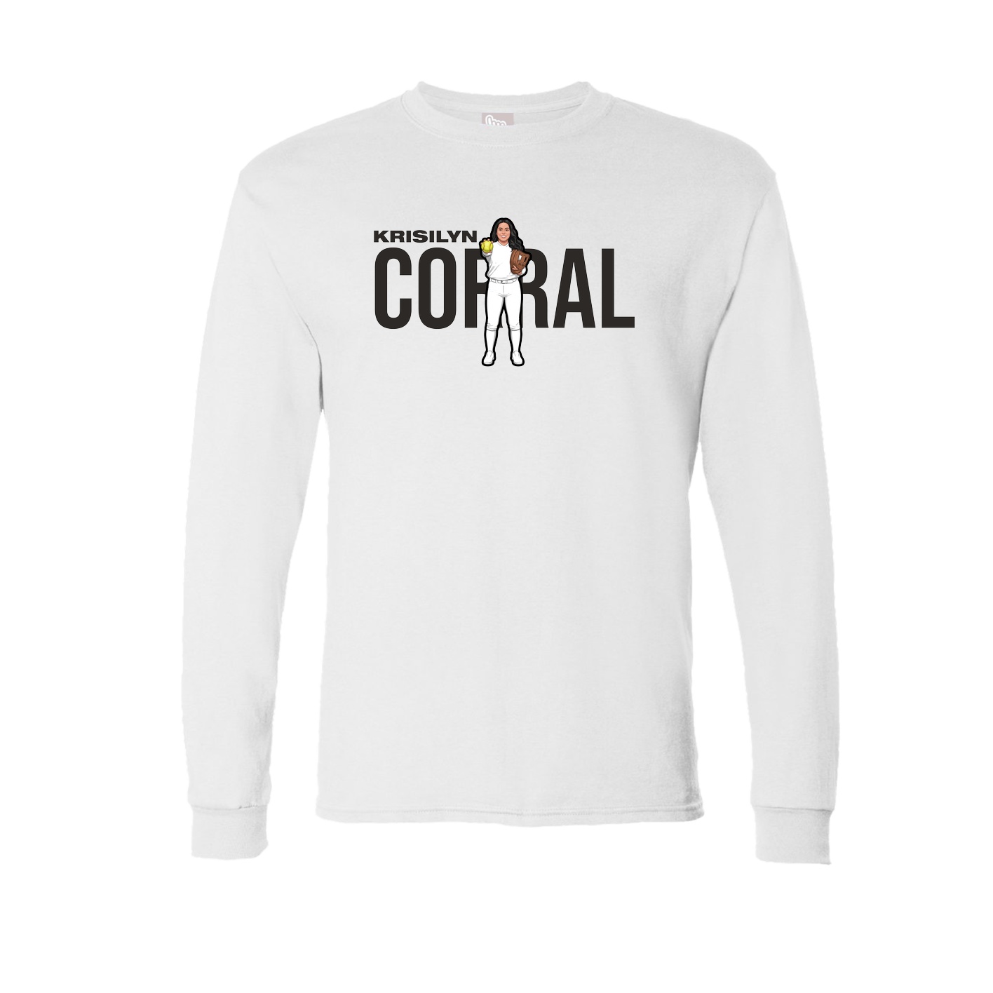 Long Sleeve Tee — Player Name in White