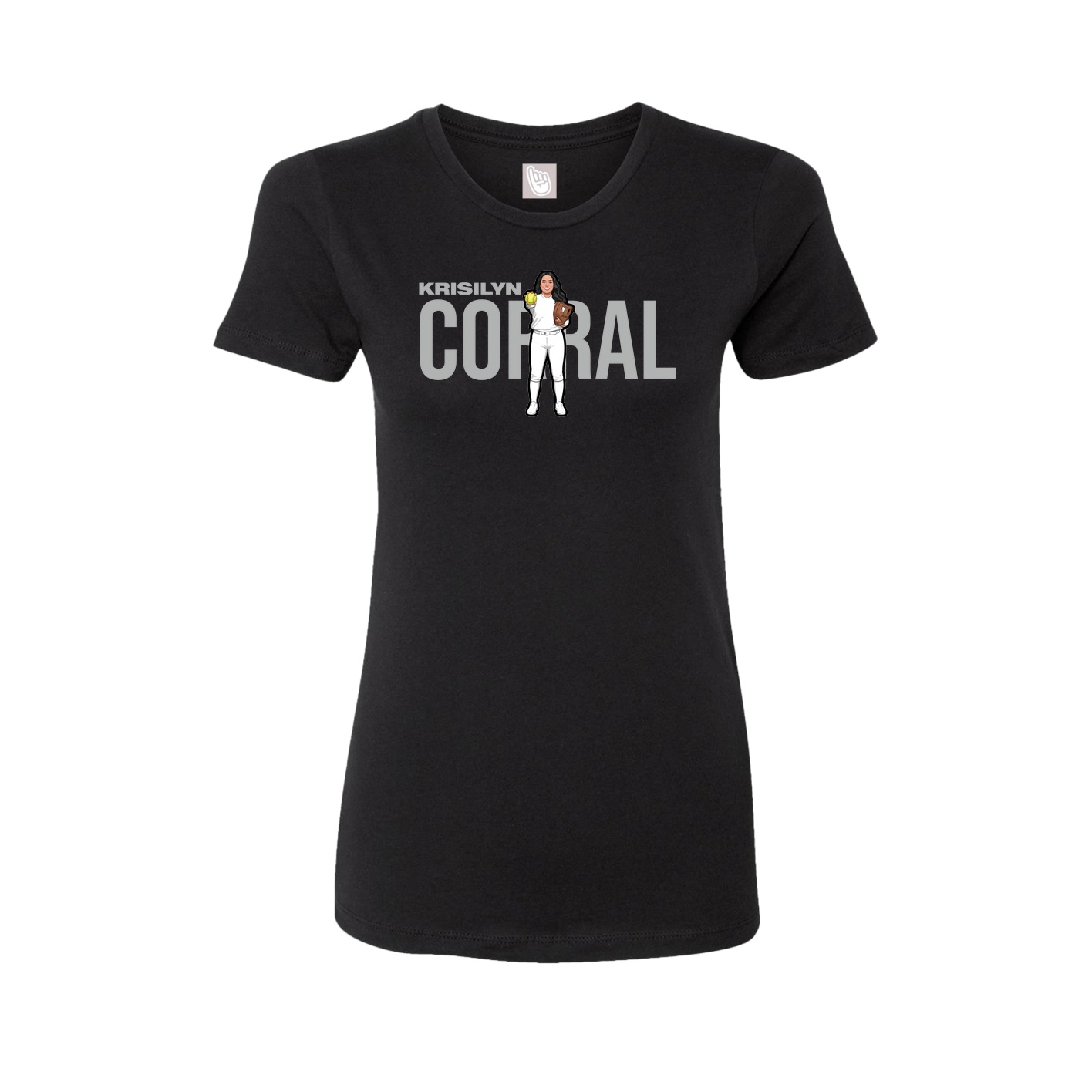Fitted Women's Tee — Player Name in Black