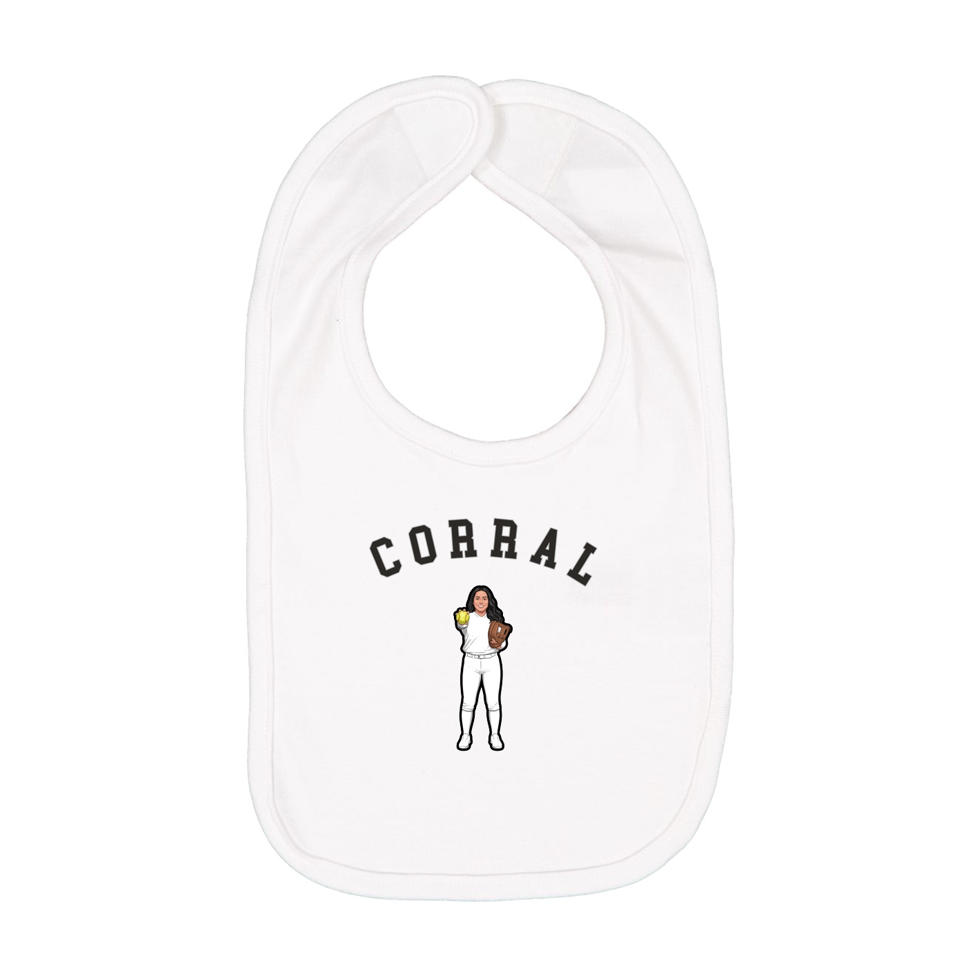 Infant Bib — Shirsey Arch in White