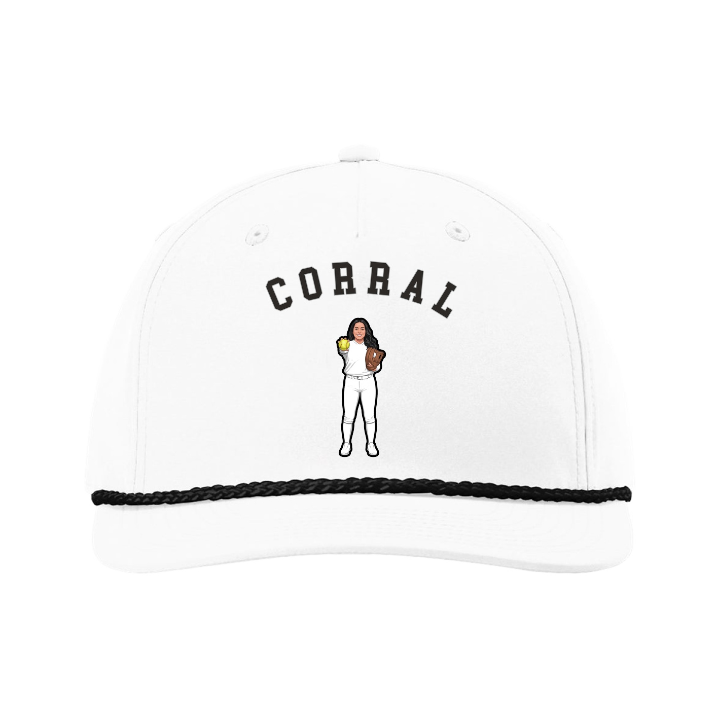 Five-Panel Classic Rope Cap — Shirsey Arch in White