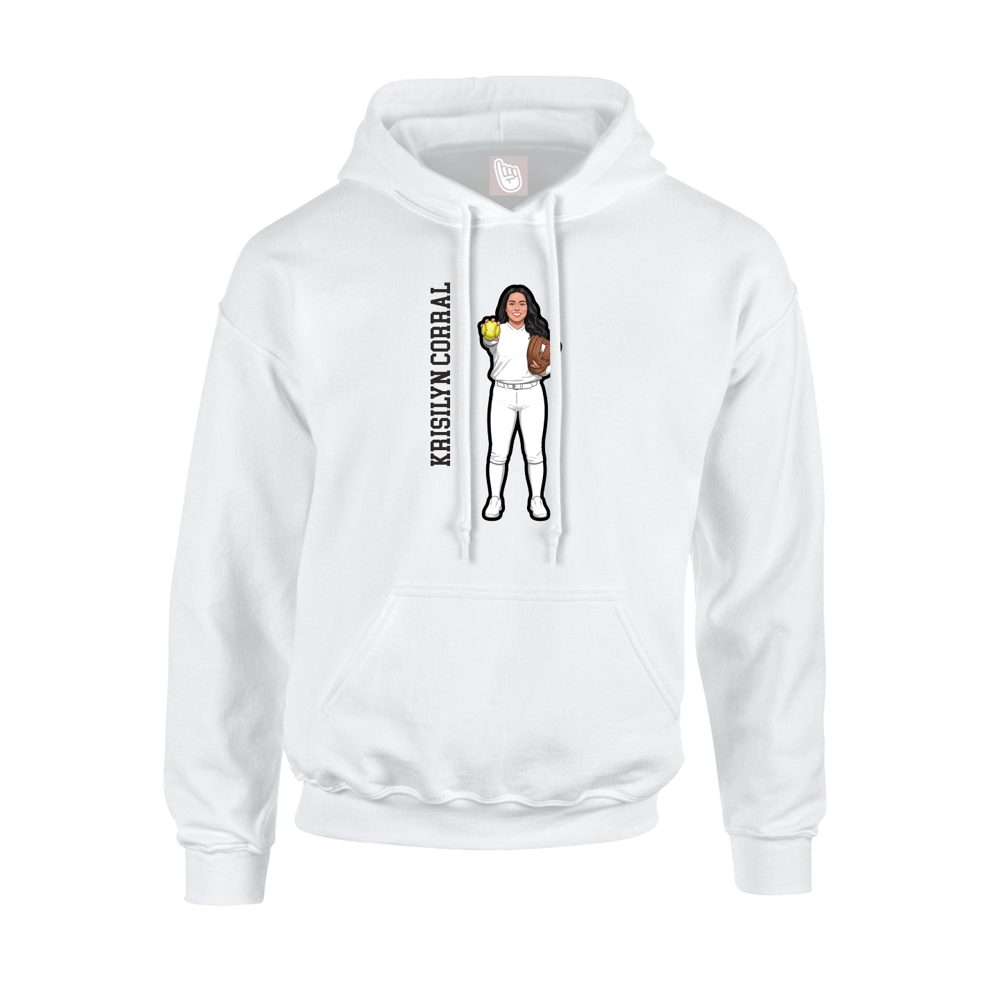 Youth Hoodie — Name Vertical in White
