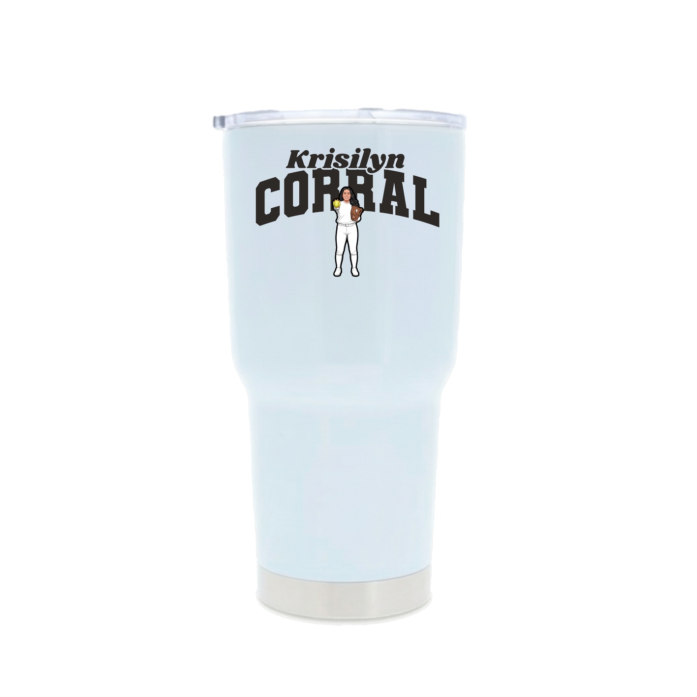 30oz Stainless Steel Tumbler — Signature Arch in White