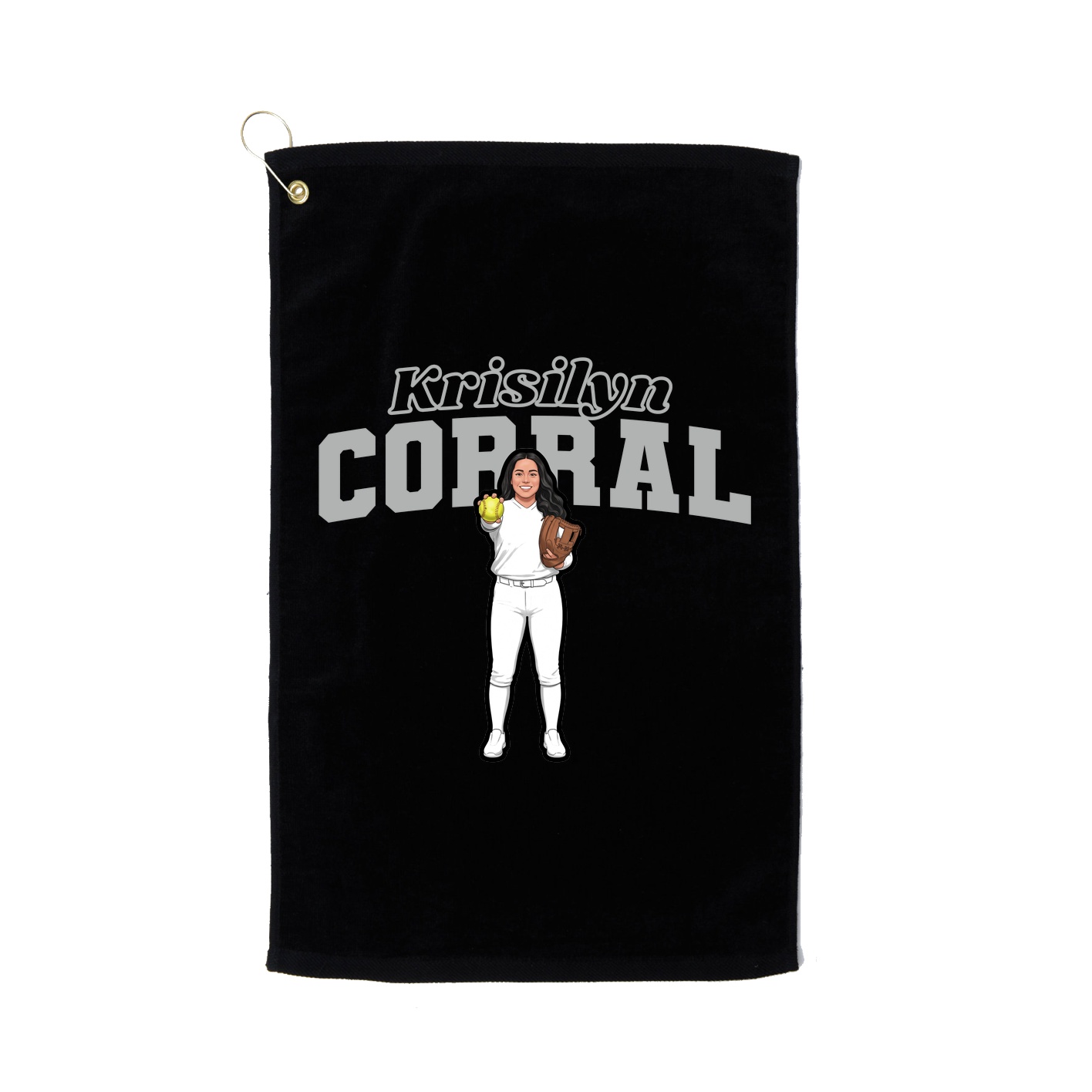 Golf Towel — Name Arch in Black