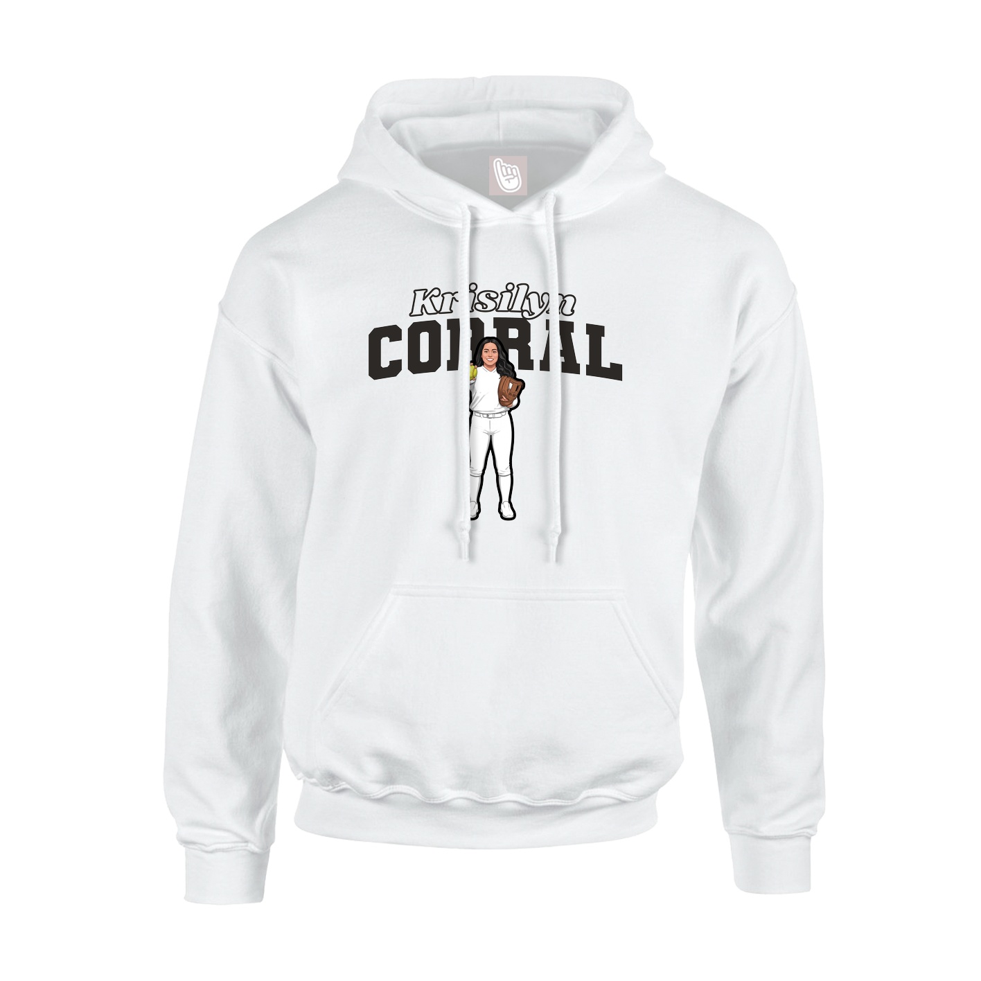 Hoodie — Name Arch in White