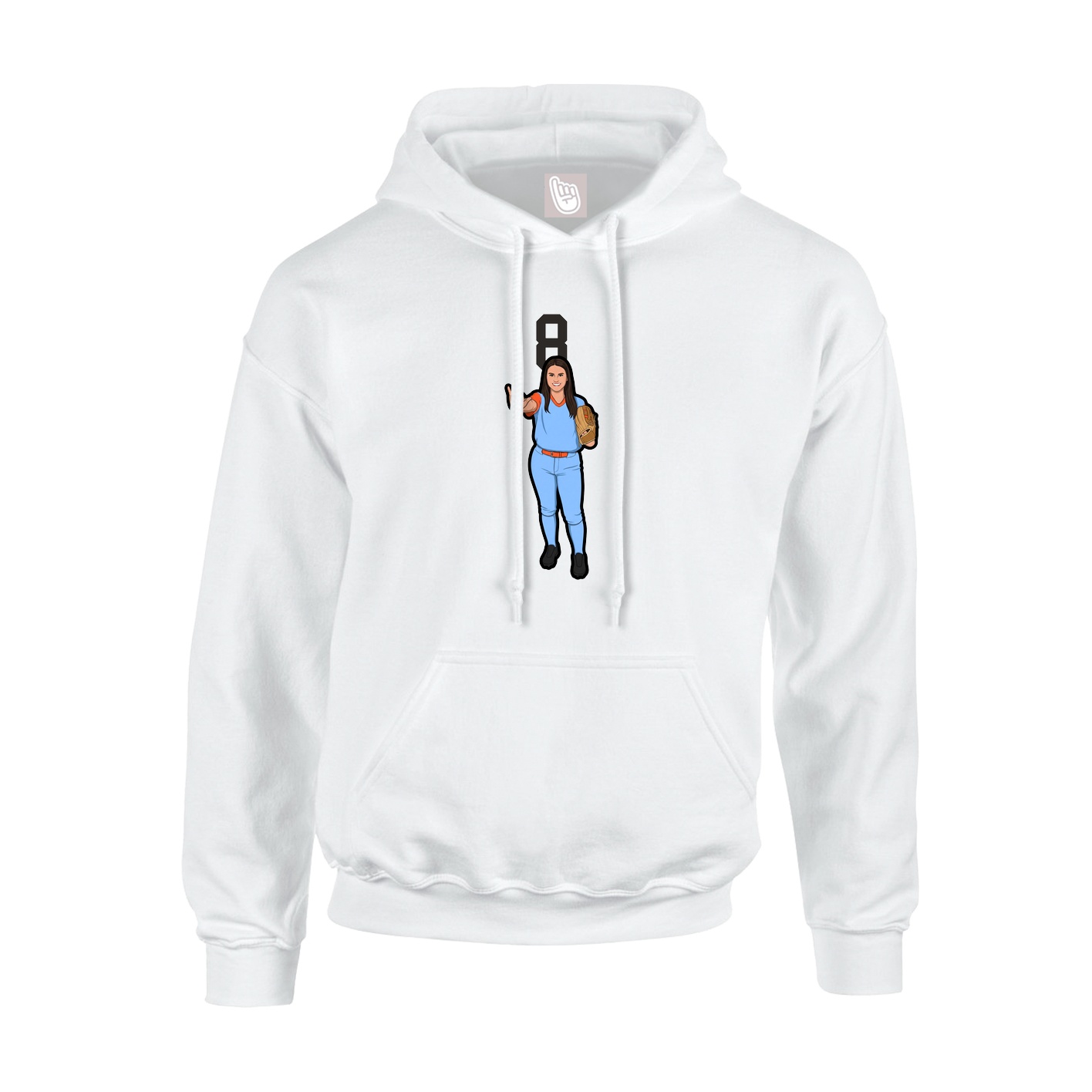 Youth Hoodie — Number Top in White