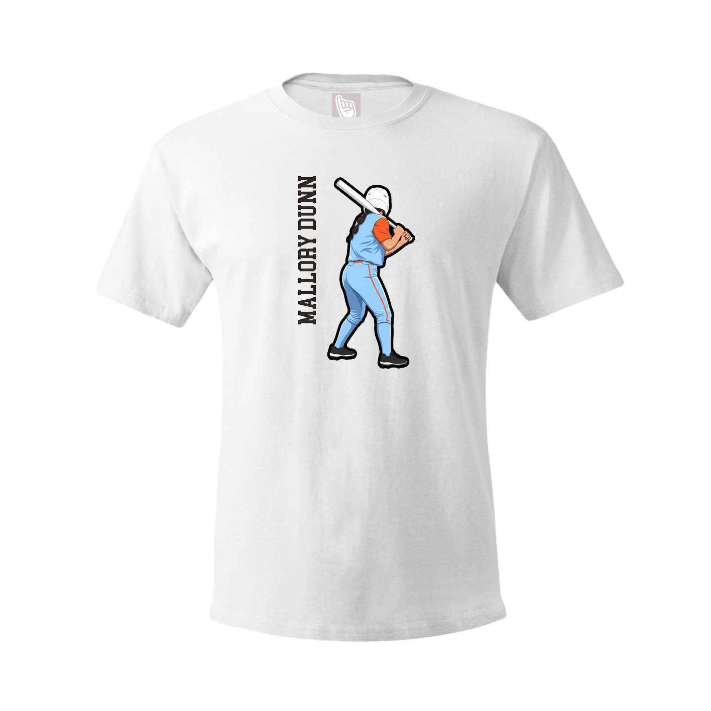 Youth Tee — Name Vertical in White