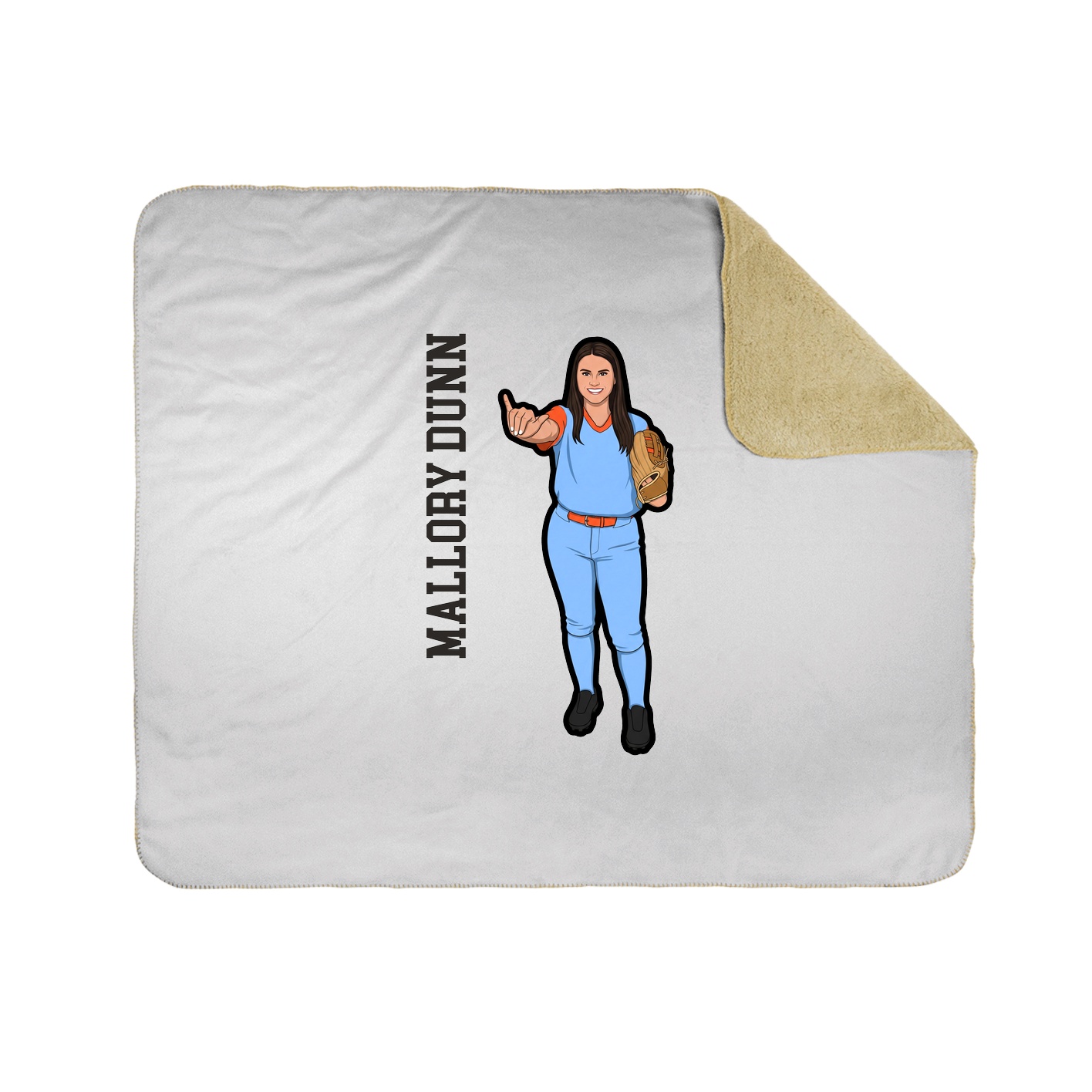 Throw Blanket — Name Vertical in White
