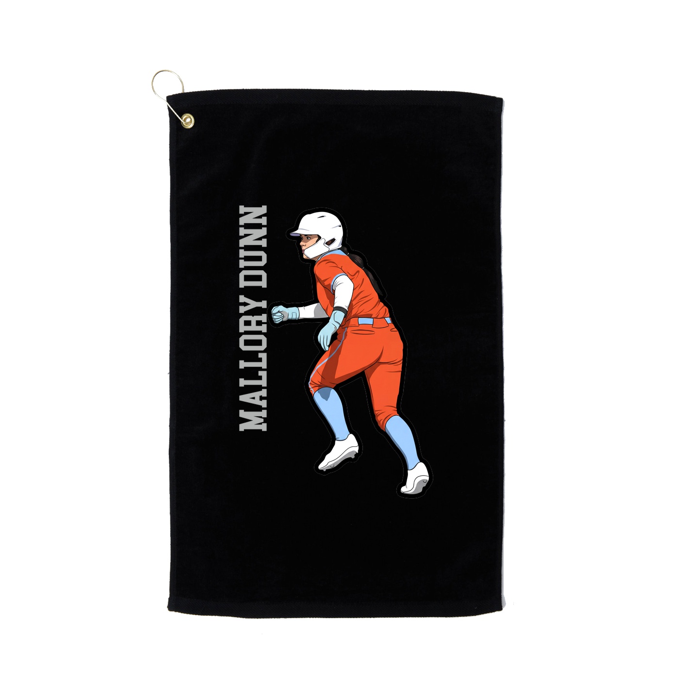 Golf Towel — Name Vertical in Black