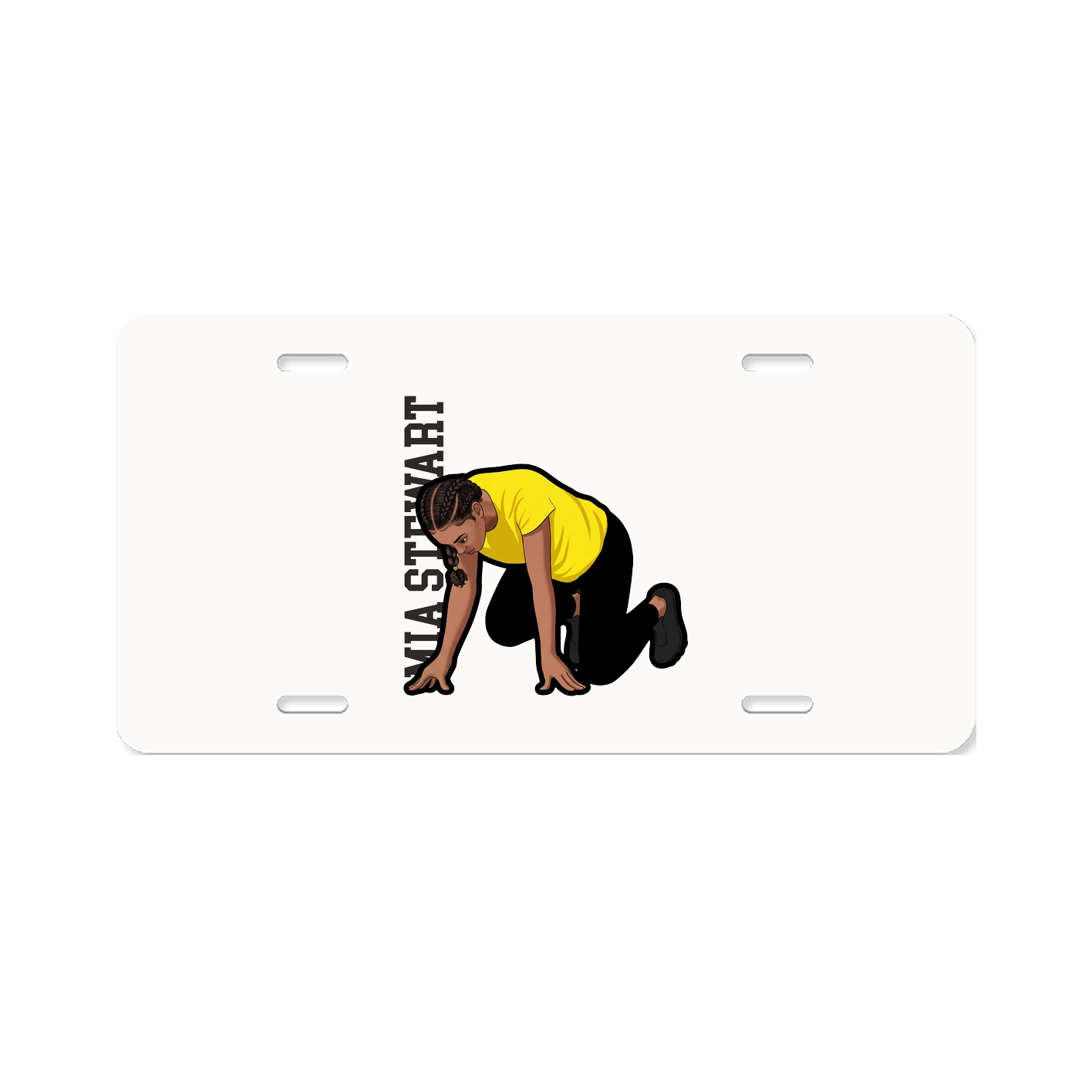 License Plate — Name Vertical in Classic