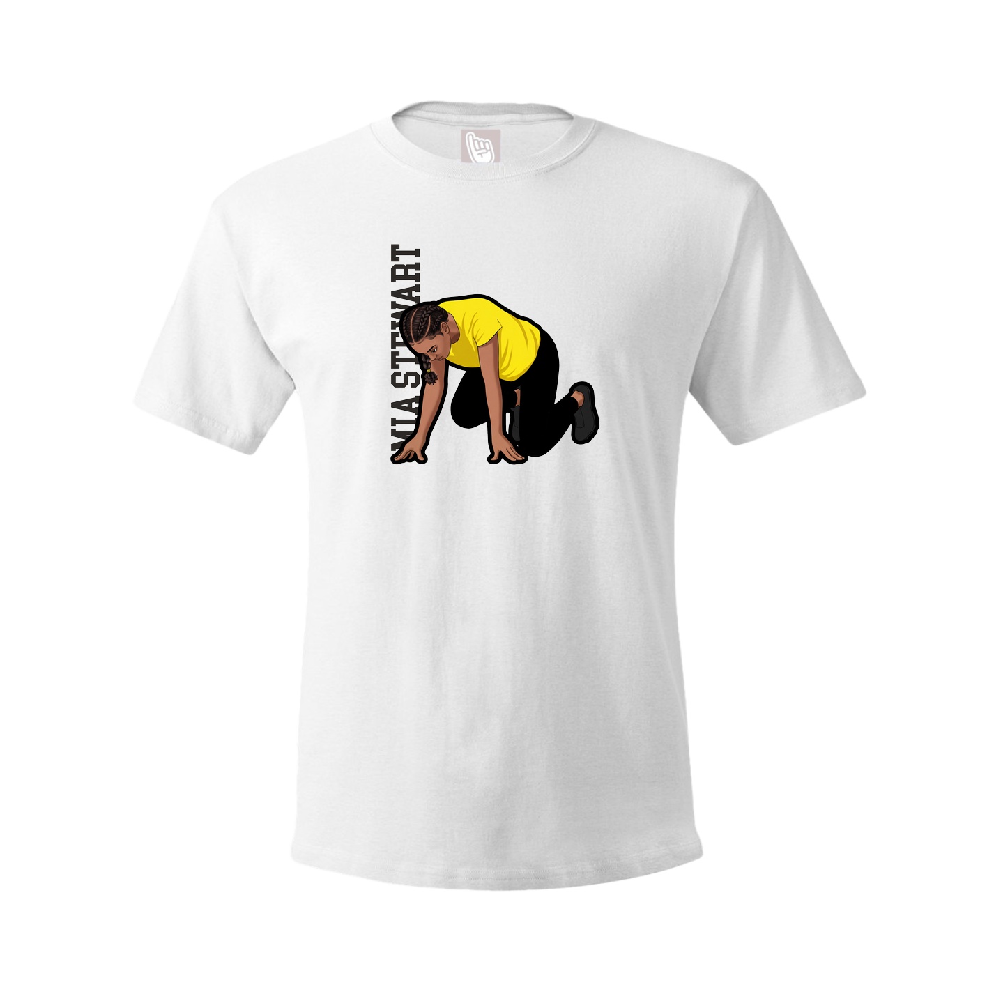 Youth Tee — Name Vertical in White