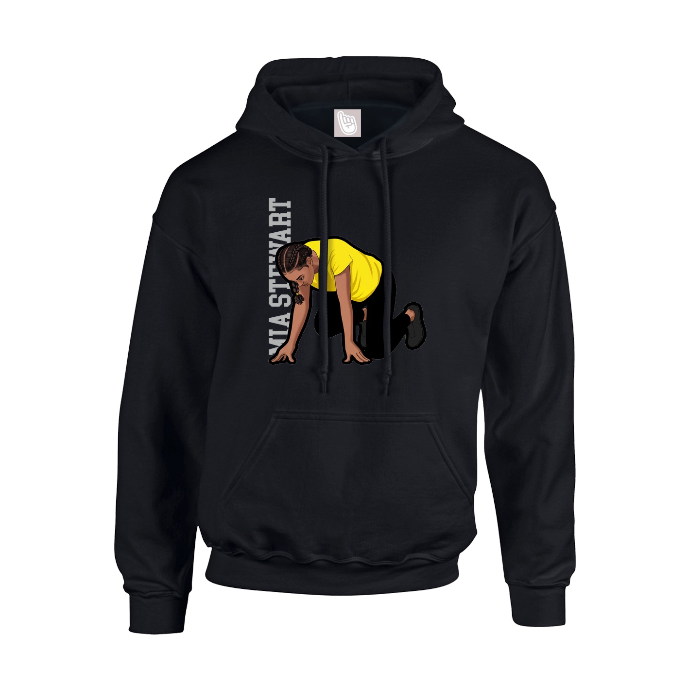 Hoodie — Name Vertical in Black