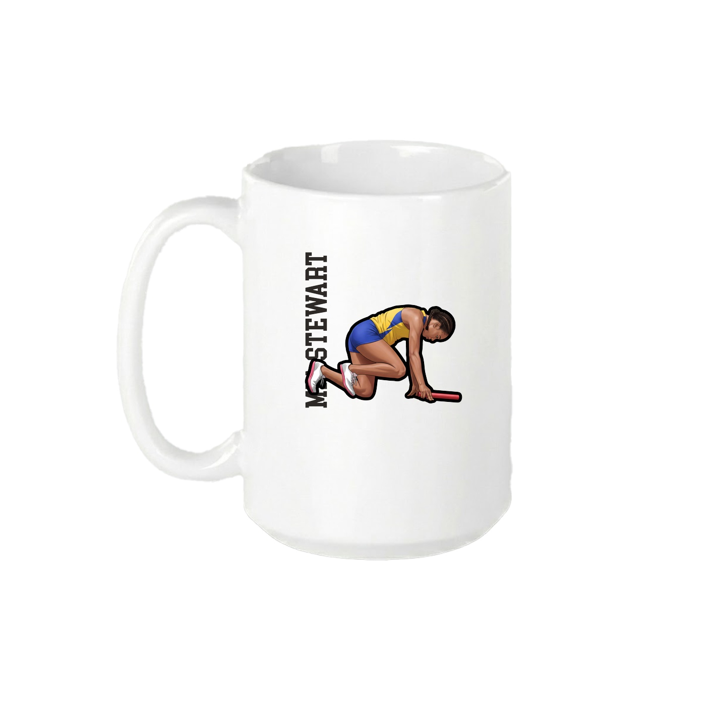 15oz Coffee Mug — Name Vertical in White