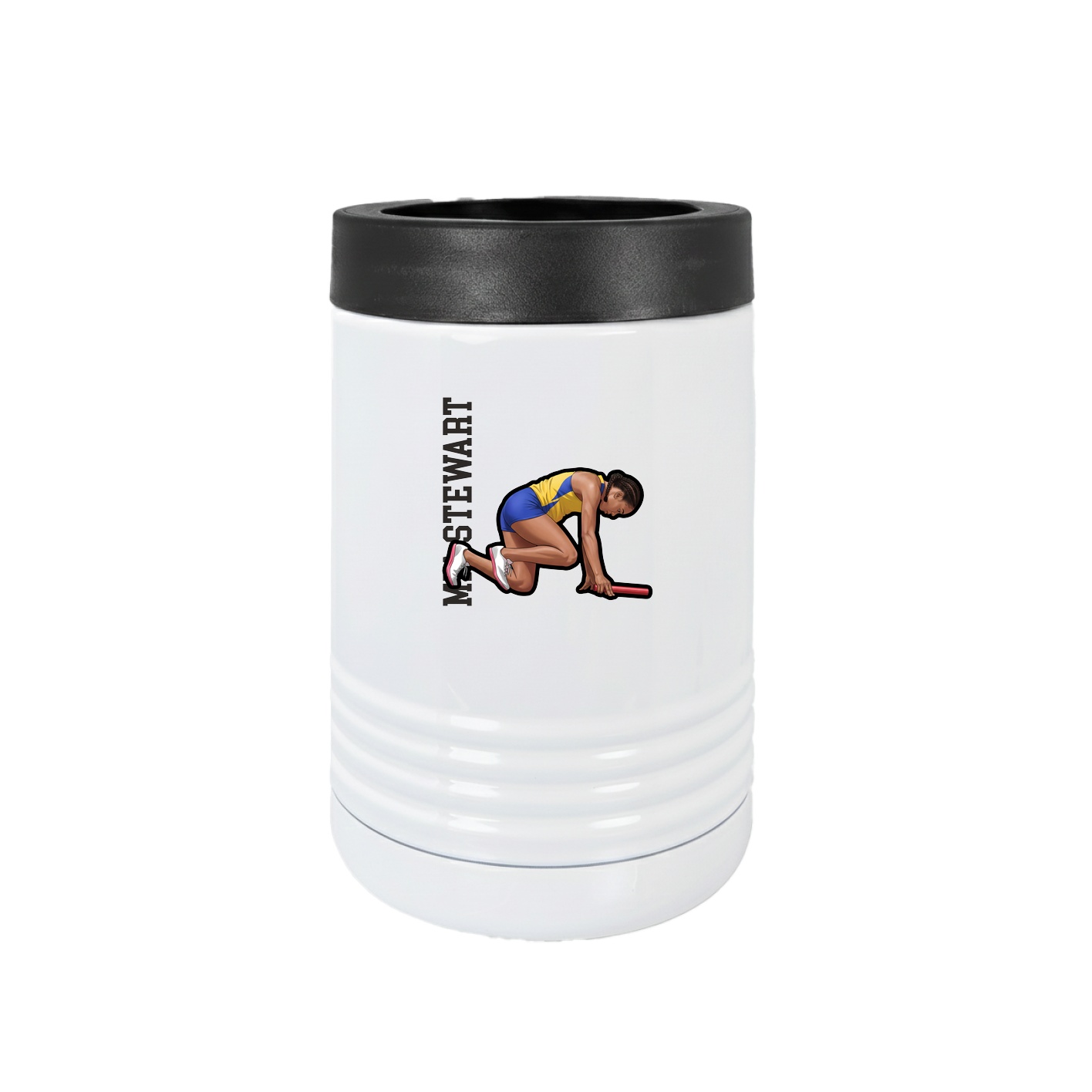 Beverage Holder — Name Vertical in White