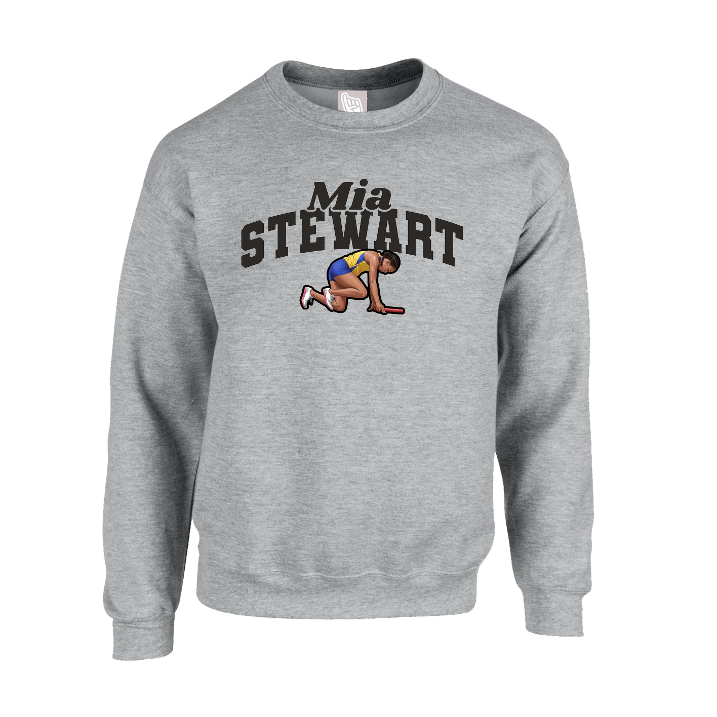 Fleece Crew — Signature Arch in Grey