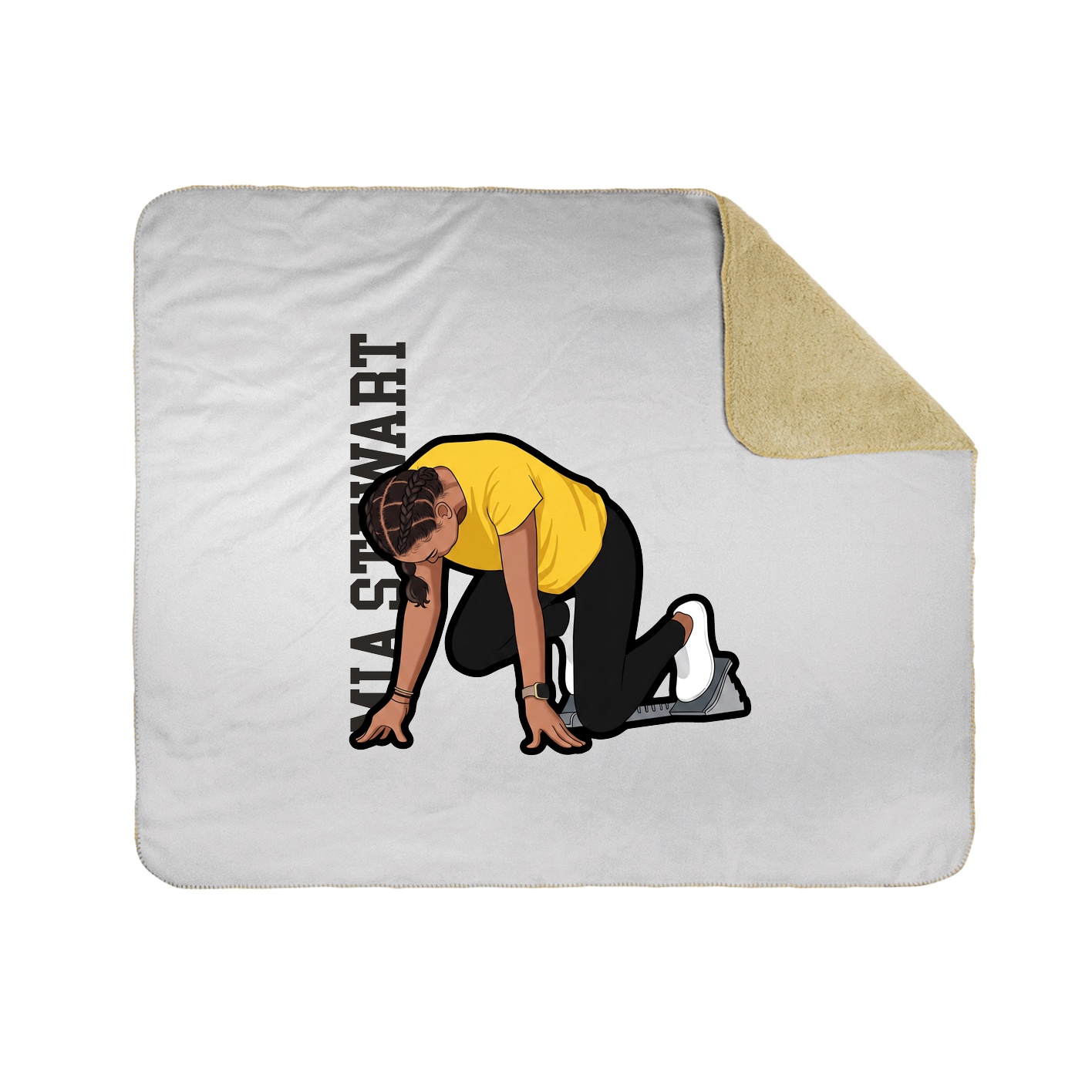 Throw Blanket — Name Vertical in White