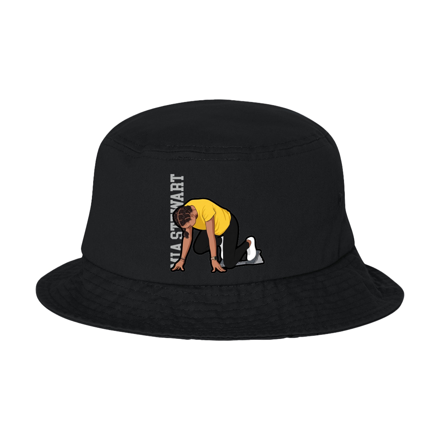 Bucket Cap — Name Vertical in Black