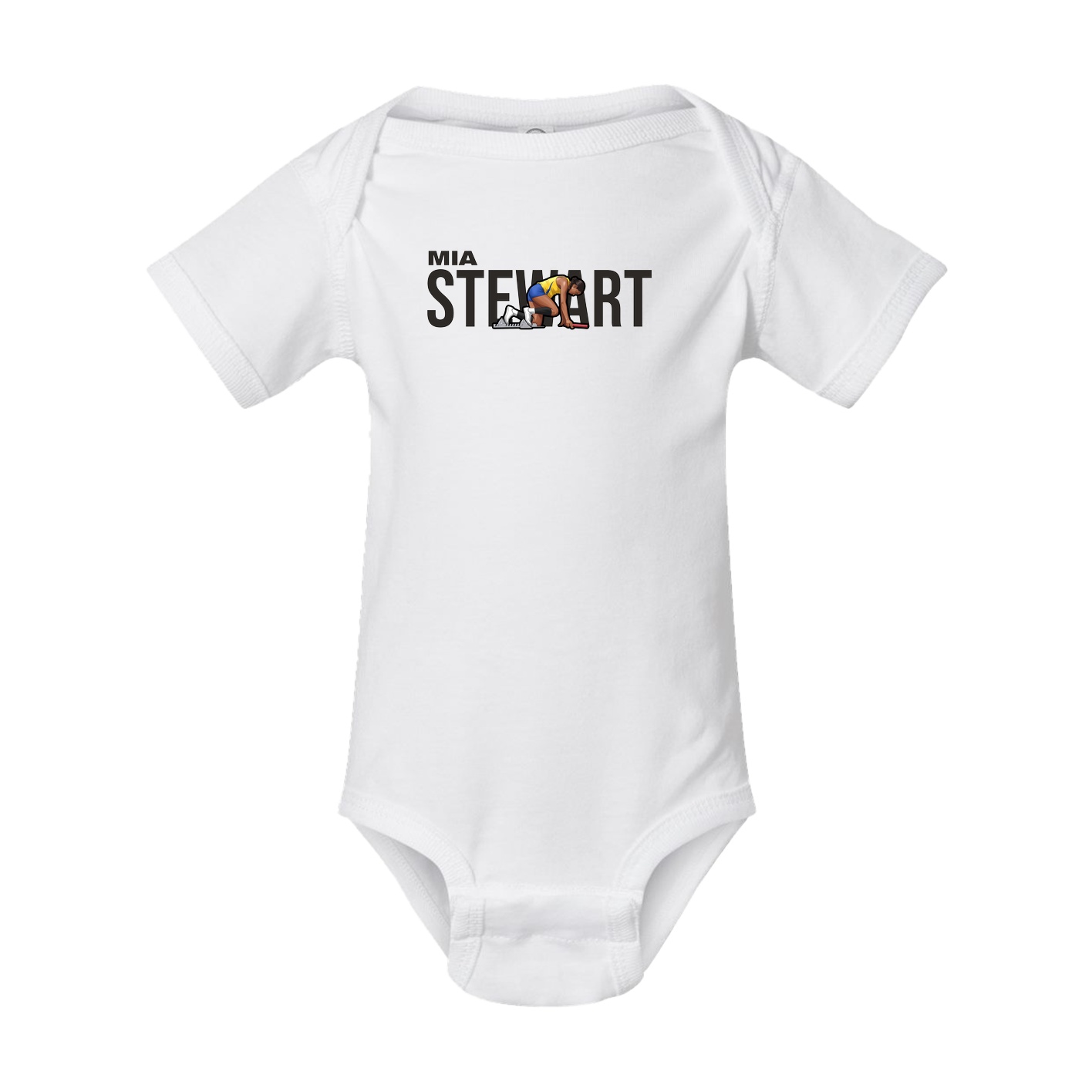 Baby Onesie — Player Name in White