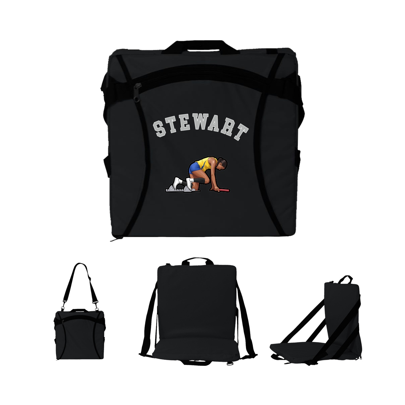 Folding Stadium Seat — Shirsey Arch in Black