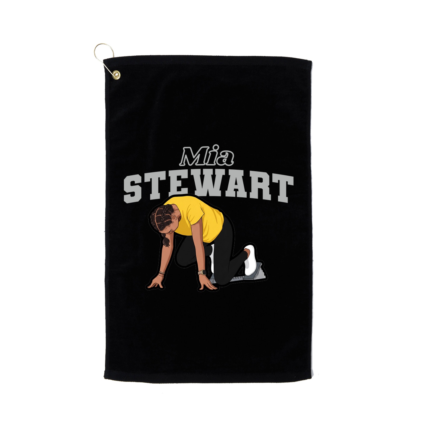 Golf Towel — Name Arch in Black