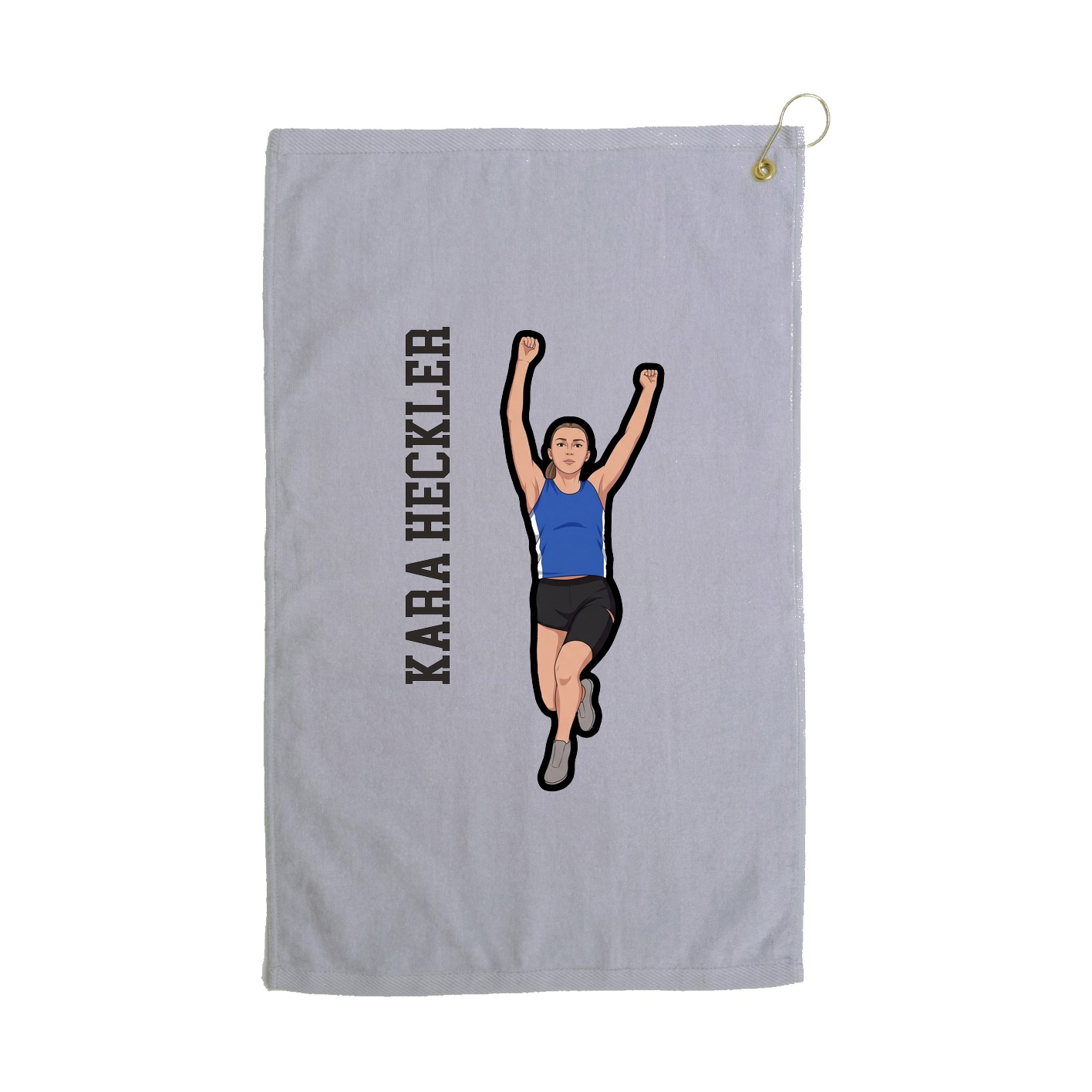 Golf Towel — Name Vertical in Grey
