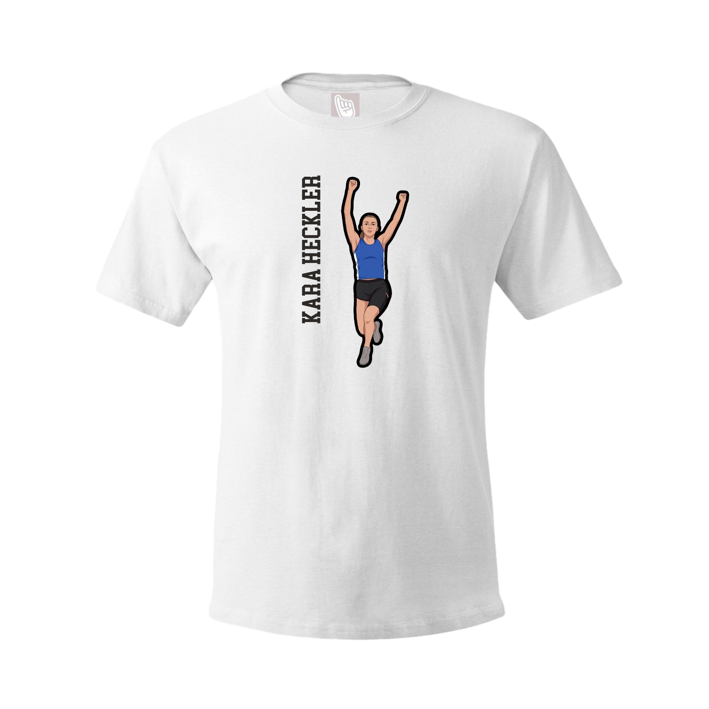Youth Tee — Name Vertical in White