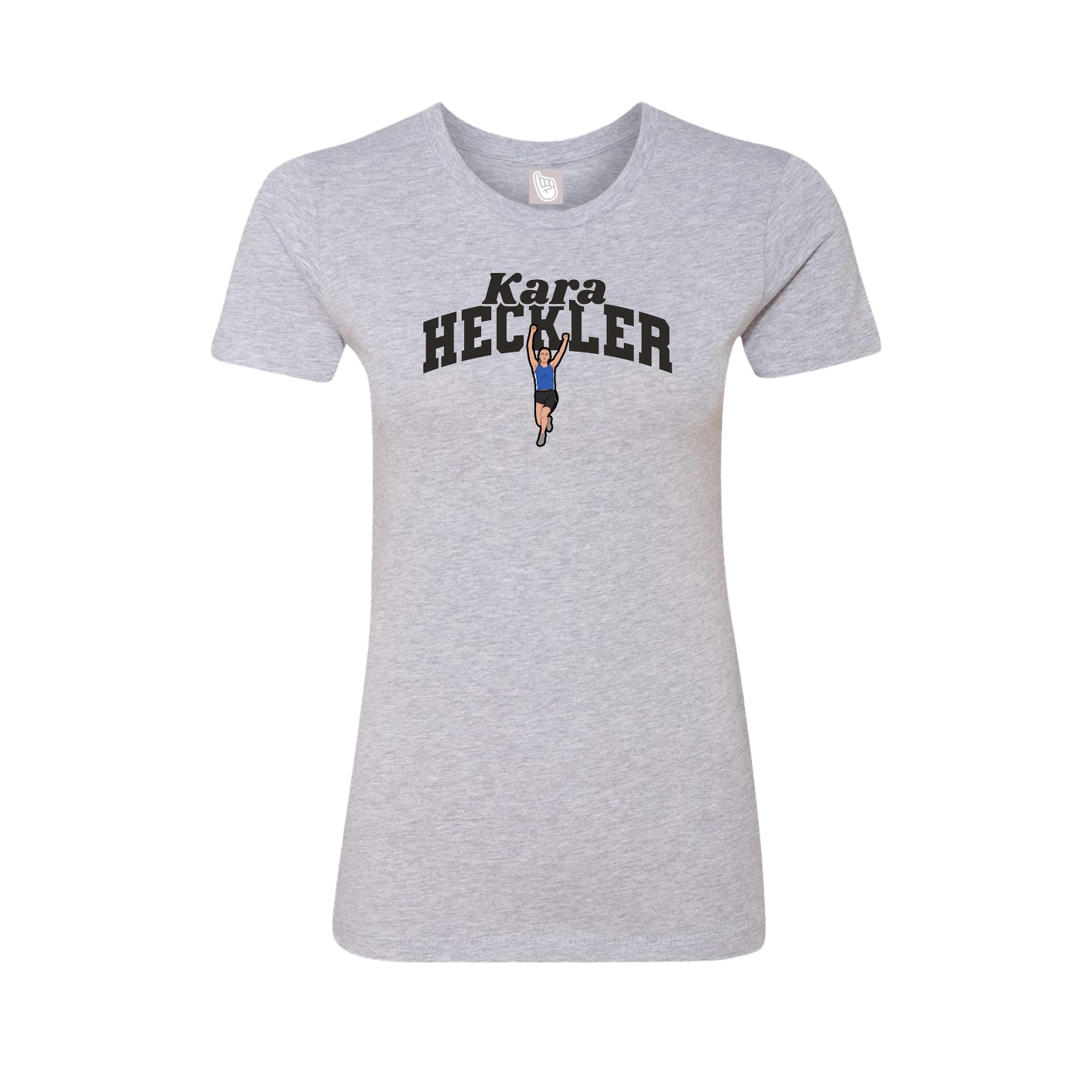 Fitted Women's Tee — Signature Arch in Grey