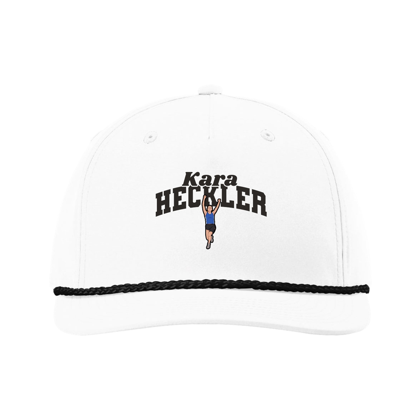 Five-Panel Classic Rope Cap — Signature Arch in White