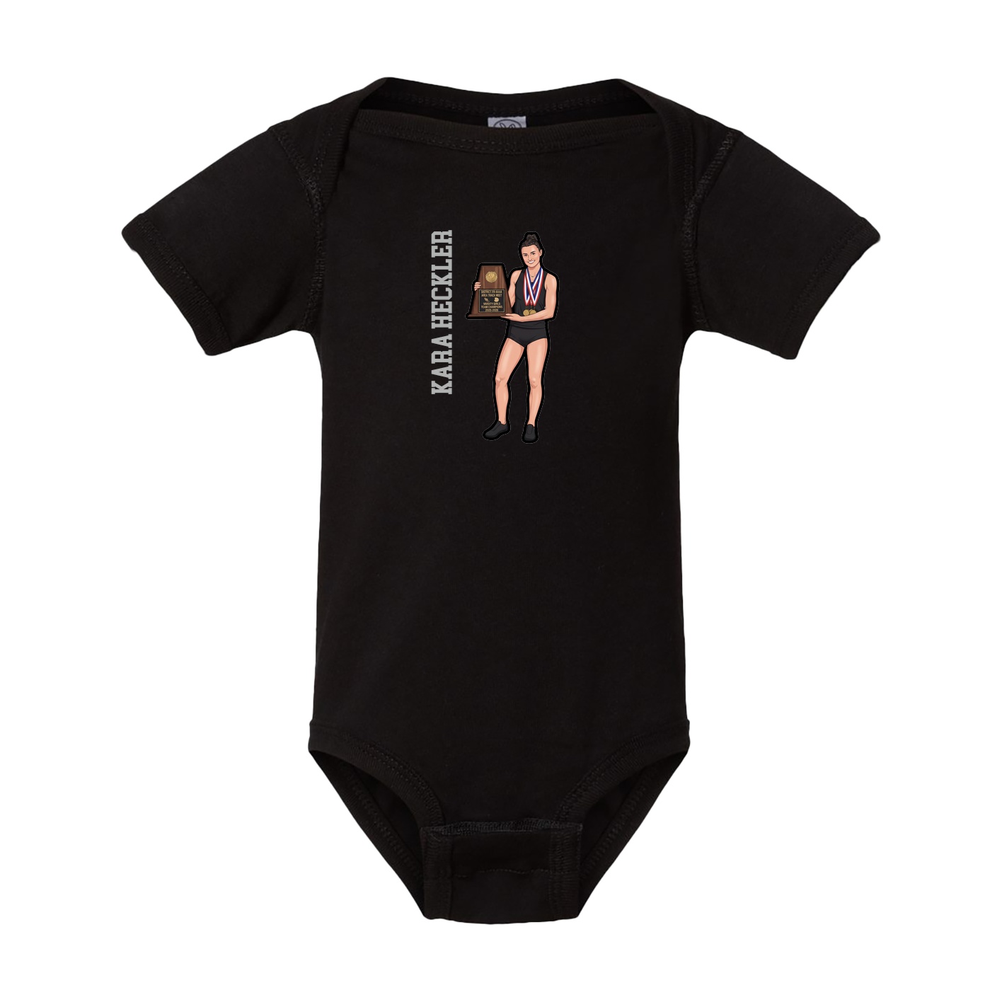 Baby Onesie — Name Vertical in Black