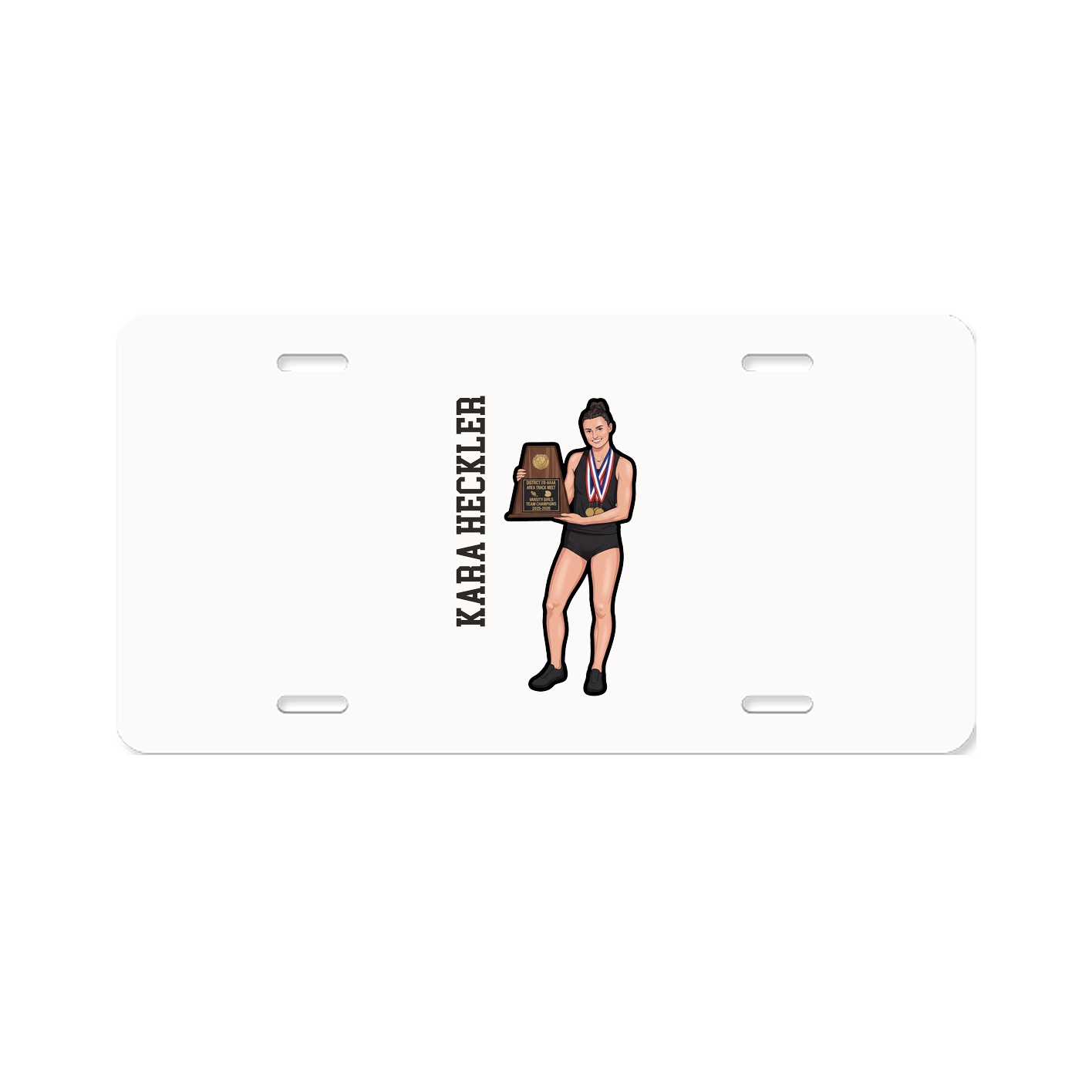 License Plate — Name Vertical in Classic