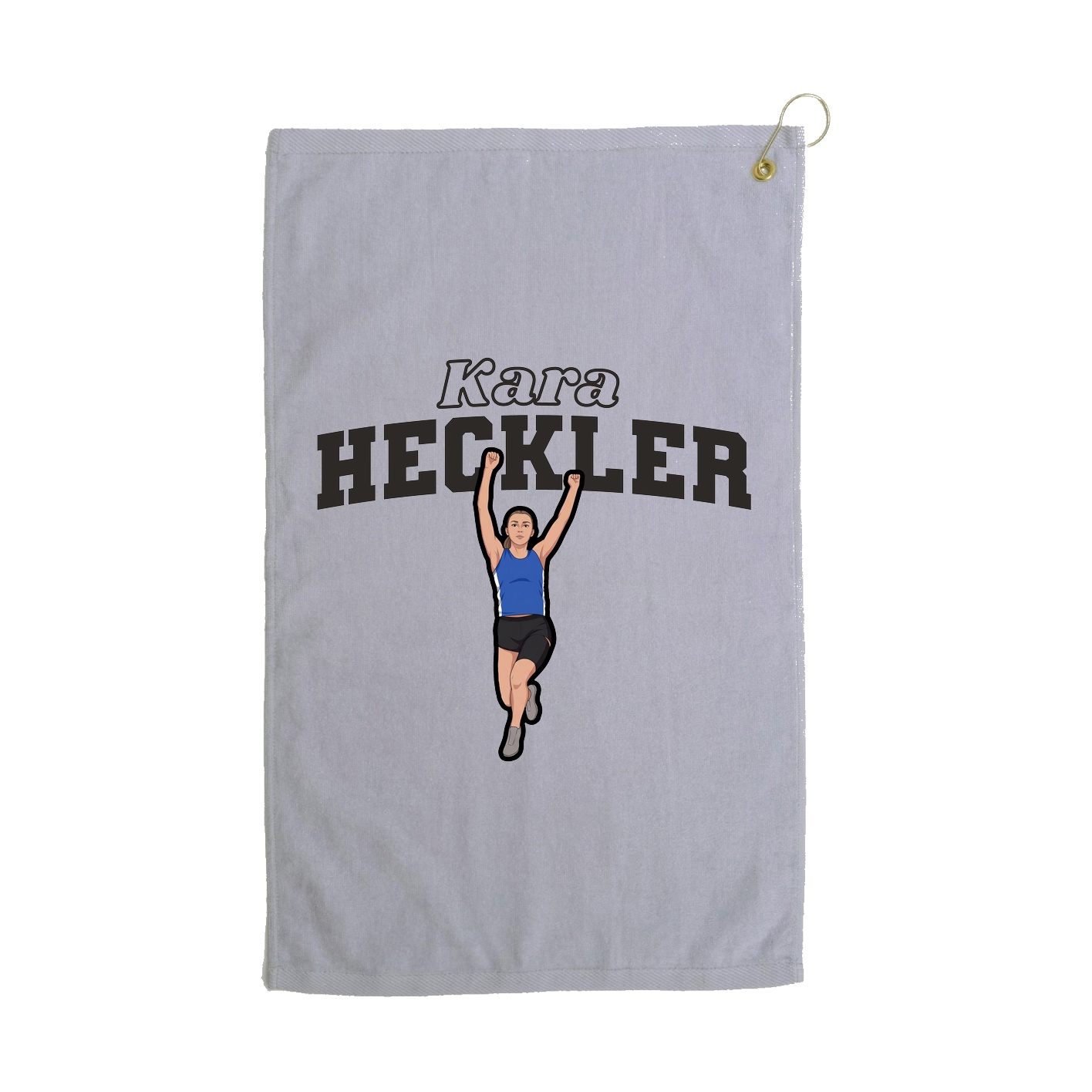 Golf Towel — Name Arch in Grey