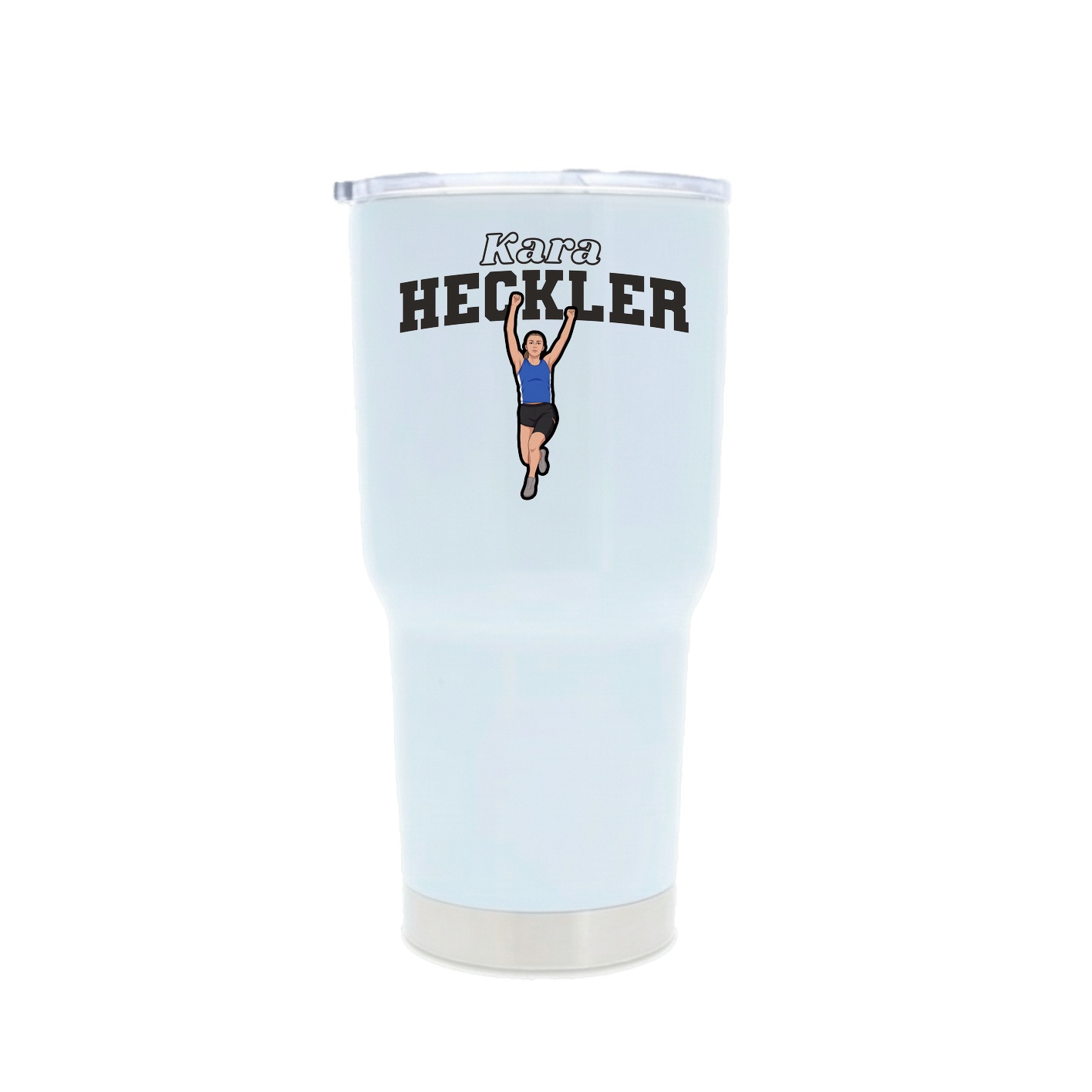 30oz Stainless Steel Tumbler — Name Arch in White
