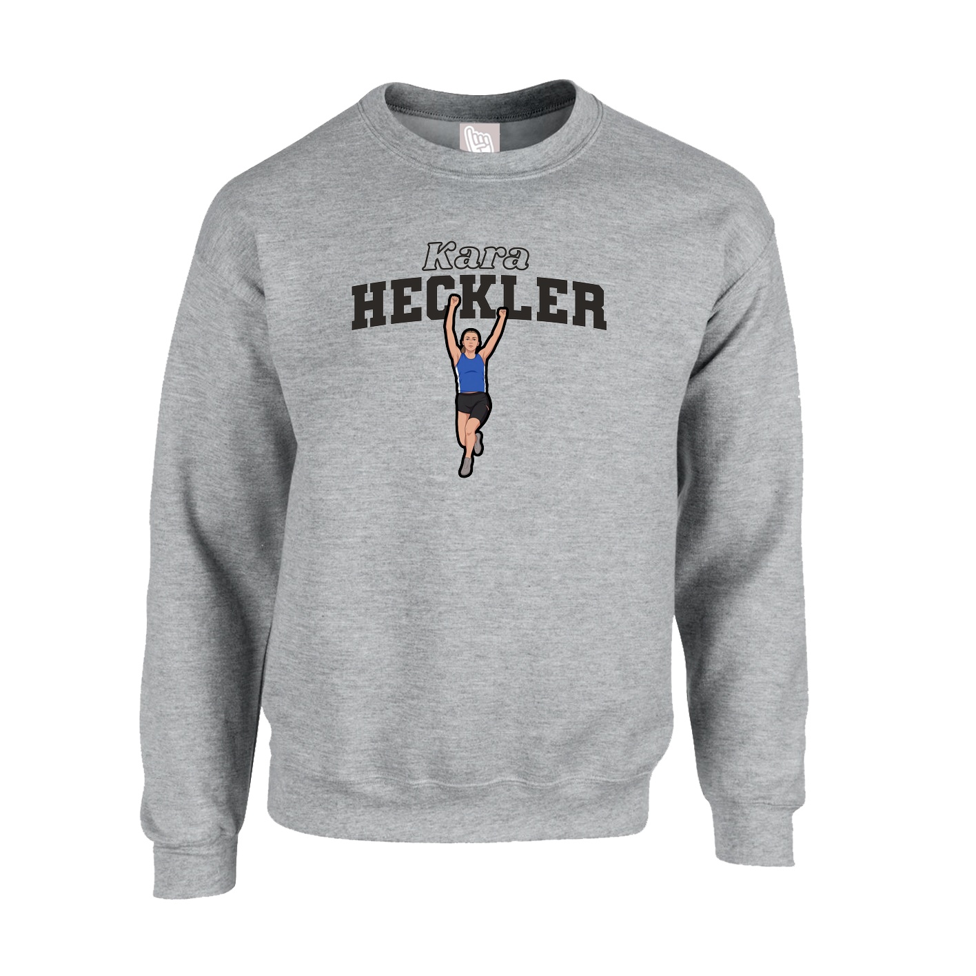 Fleece Crew — Name Arch in Grey