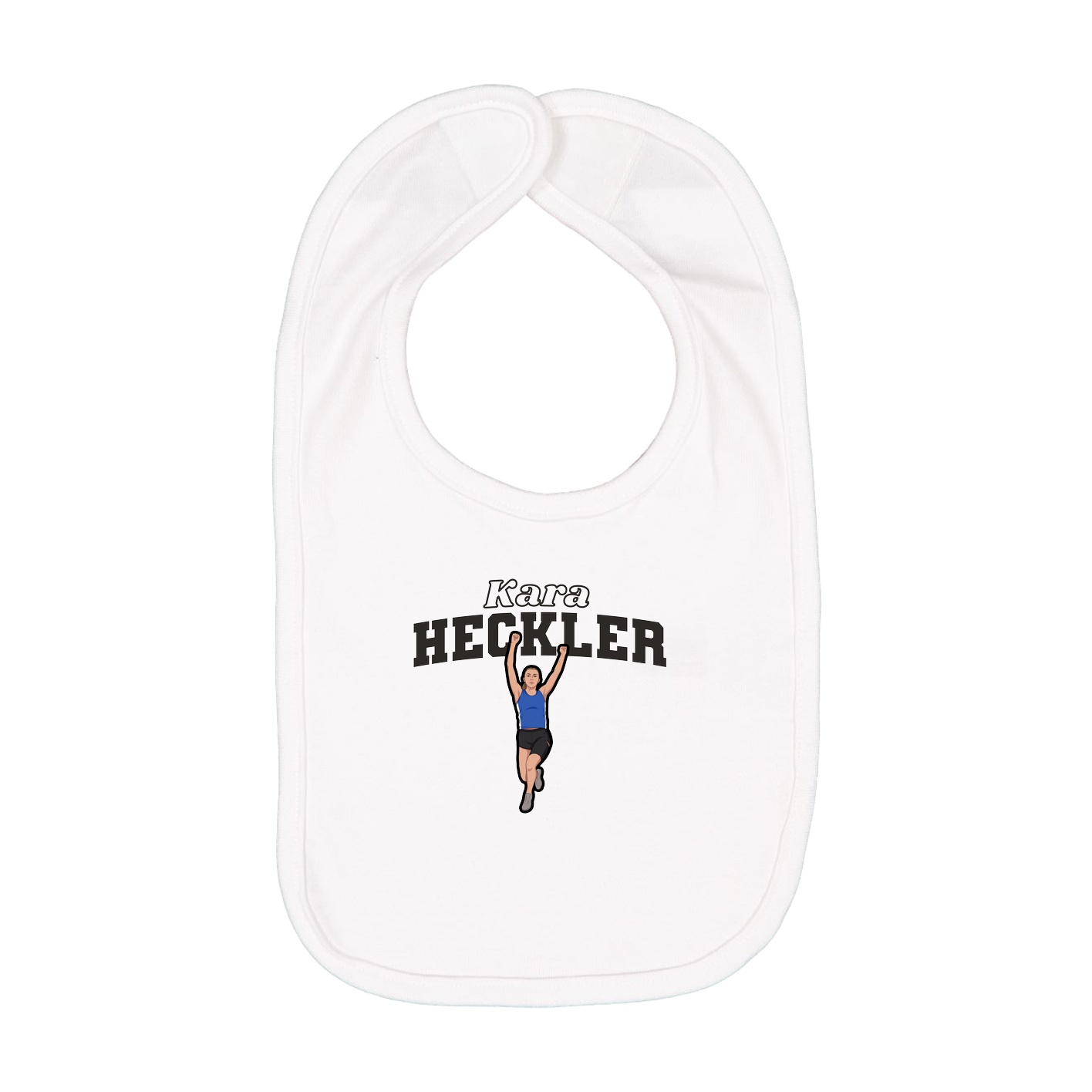 Infant Bib — Name Arch in White