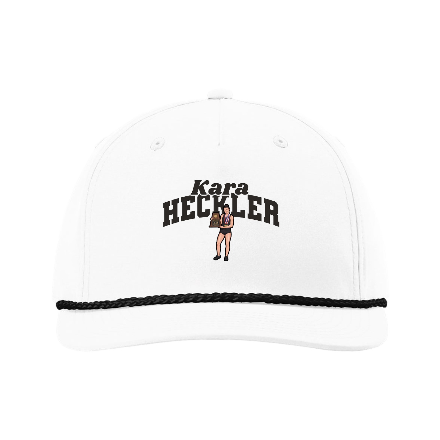 Five-Panel Classic Rope Cap — Signature Arch in White