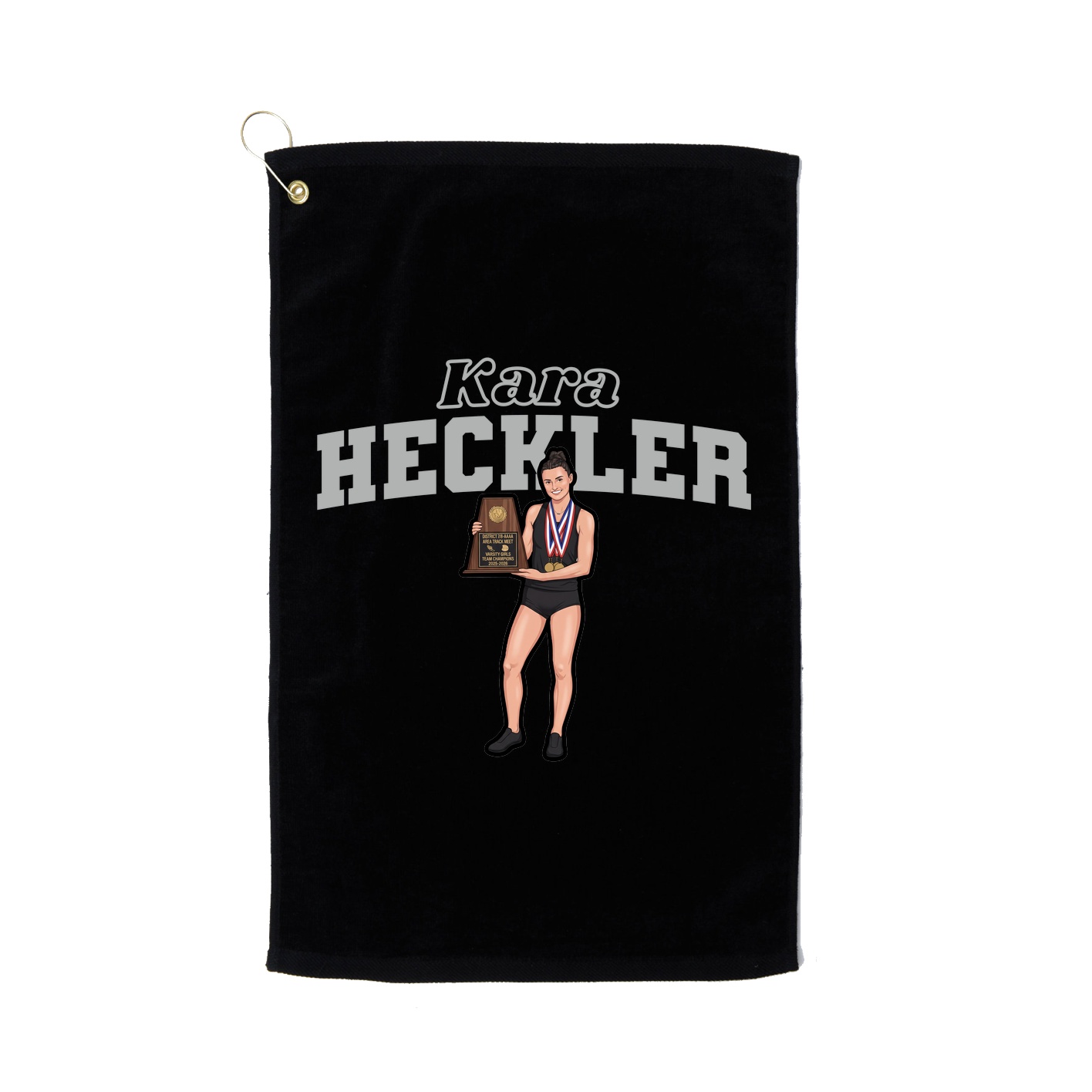 Golf Towel — Name Arch in Black