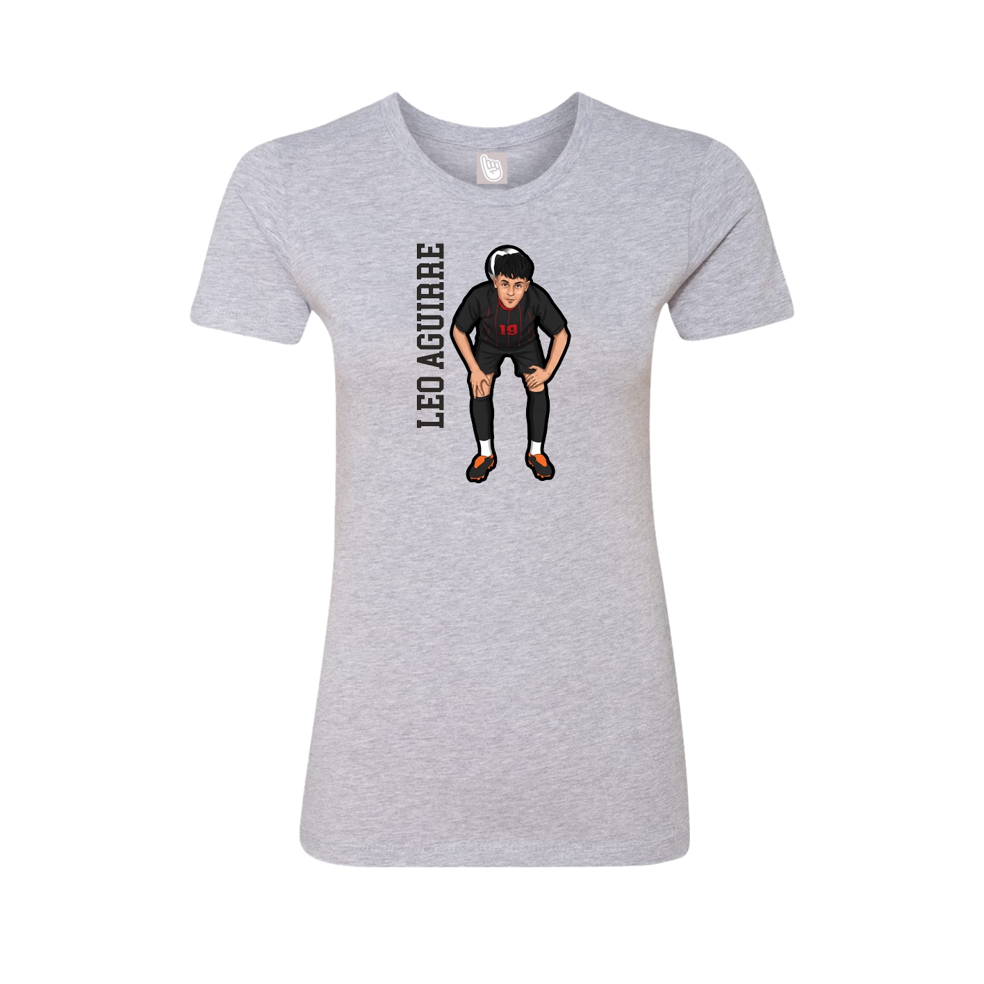 Fitted Women's Tee — Name Vertical in Grey