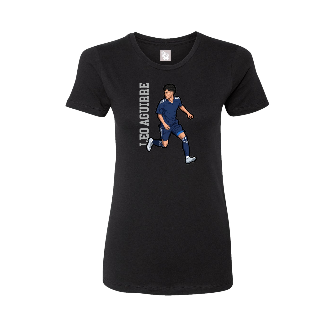 Fitted Women's Tee — Name Vertical in Black