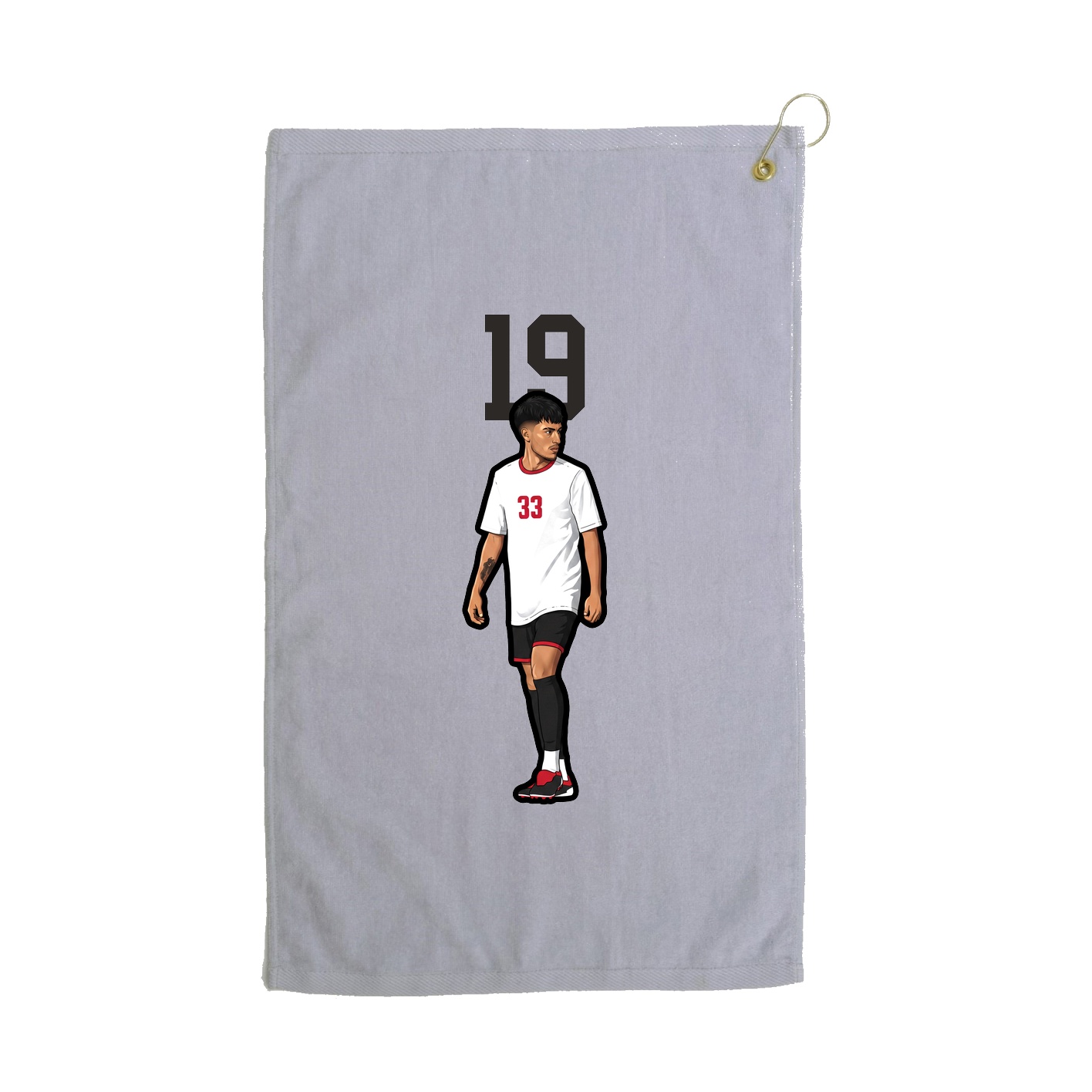 Golf Towel — Number Top in Grey