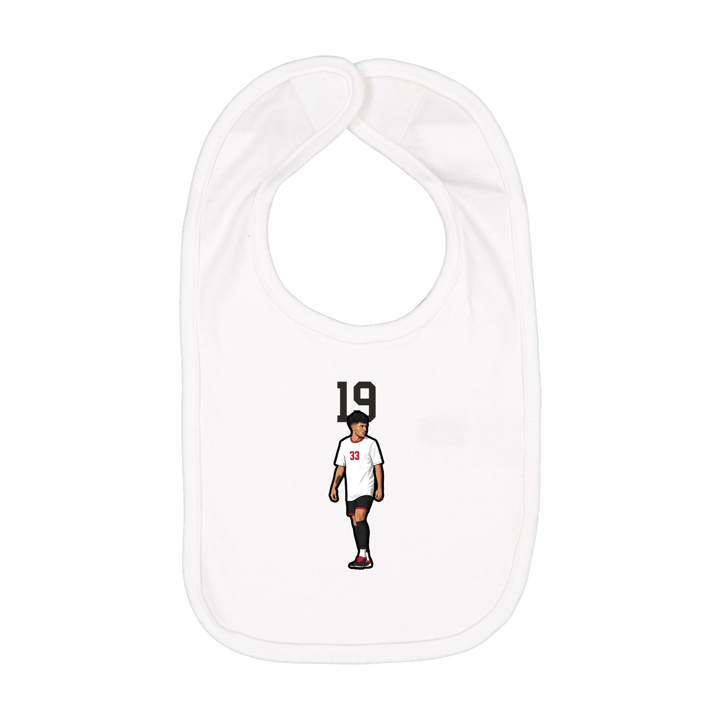 Infant Bib — Number Top in White