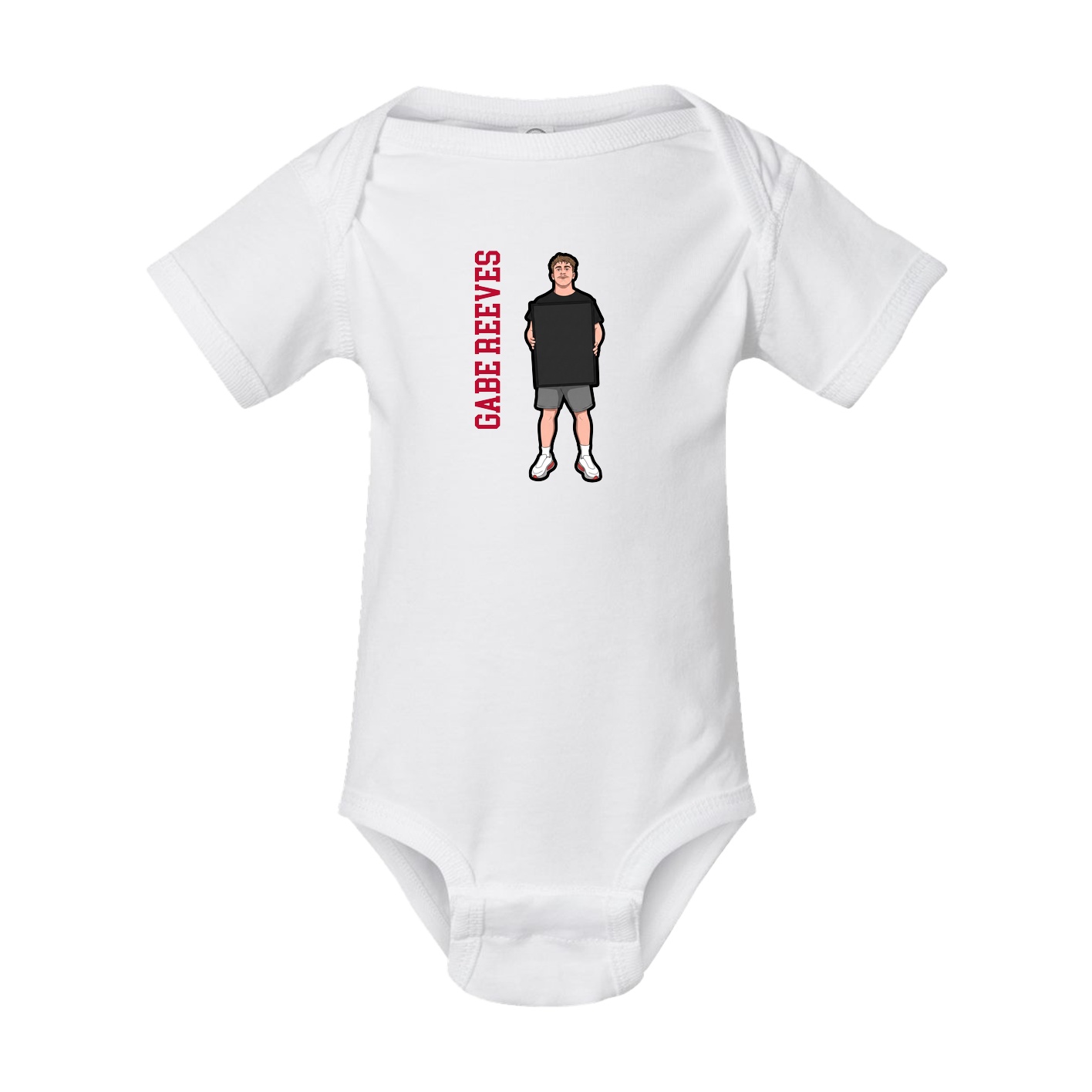 Baby Onesie — Name Vertical in White