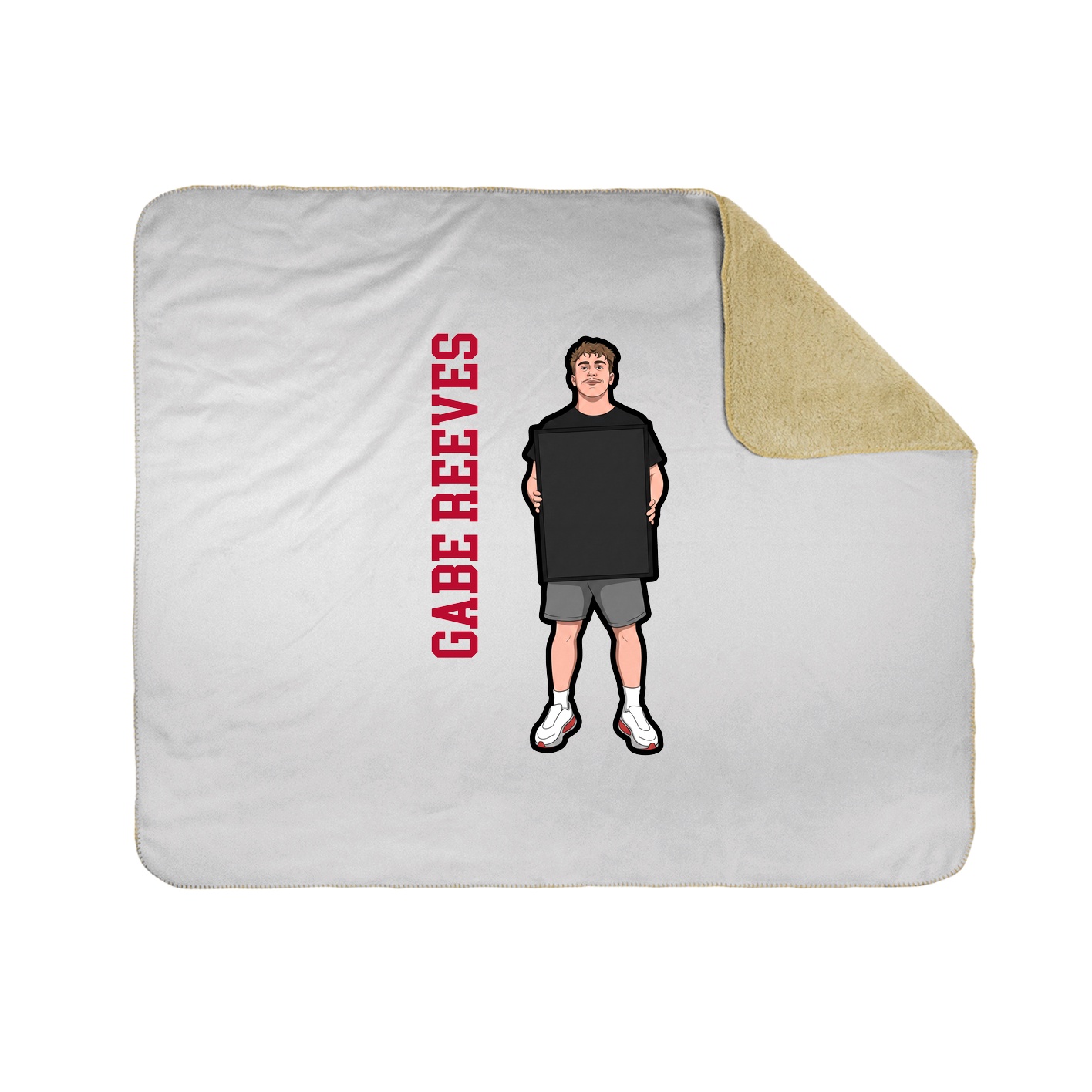Throw Blanket — Name Vertical in White