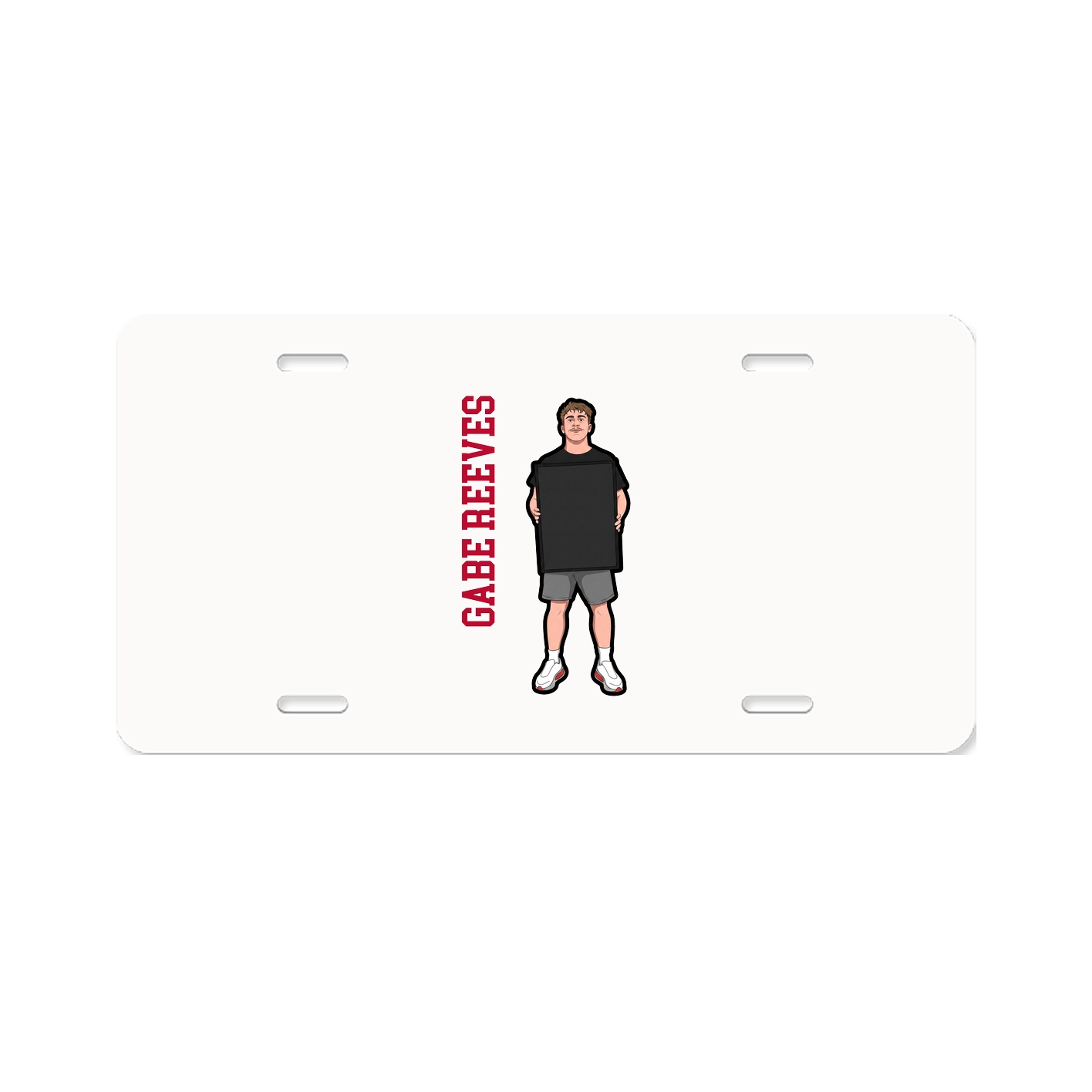 License Plate — Name Vertical in Classic