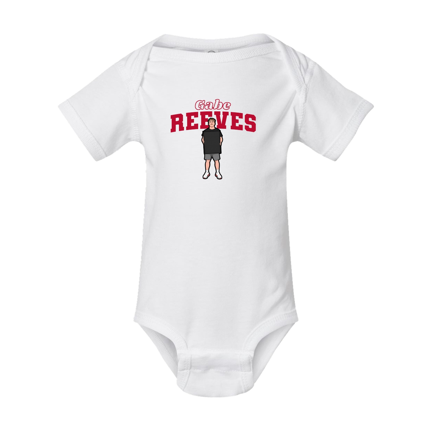 Baby Onesie — Name Arch in White