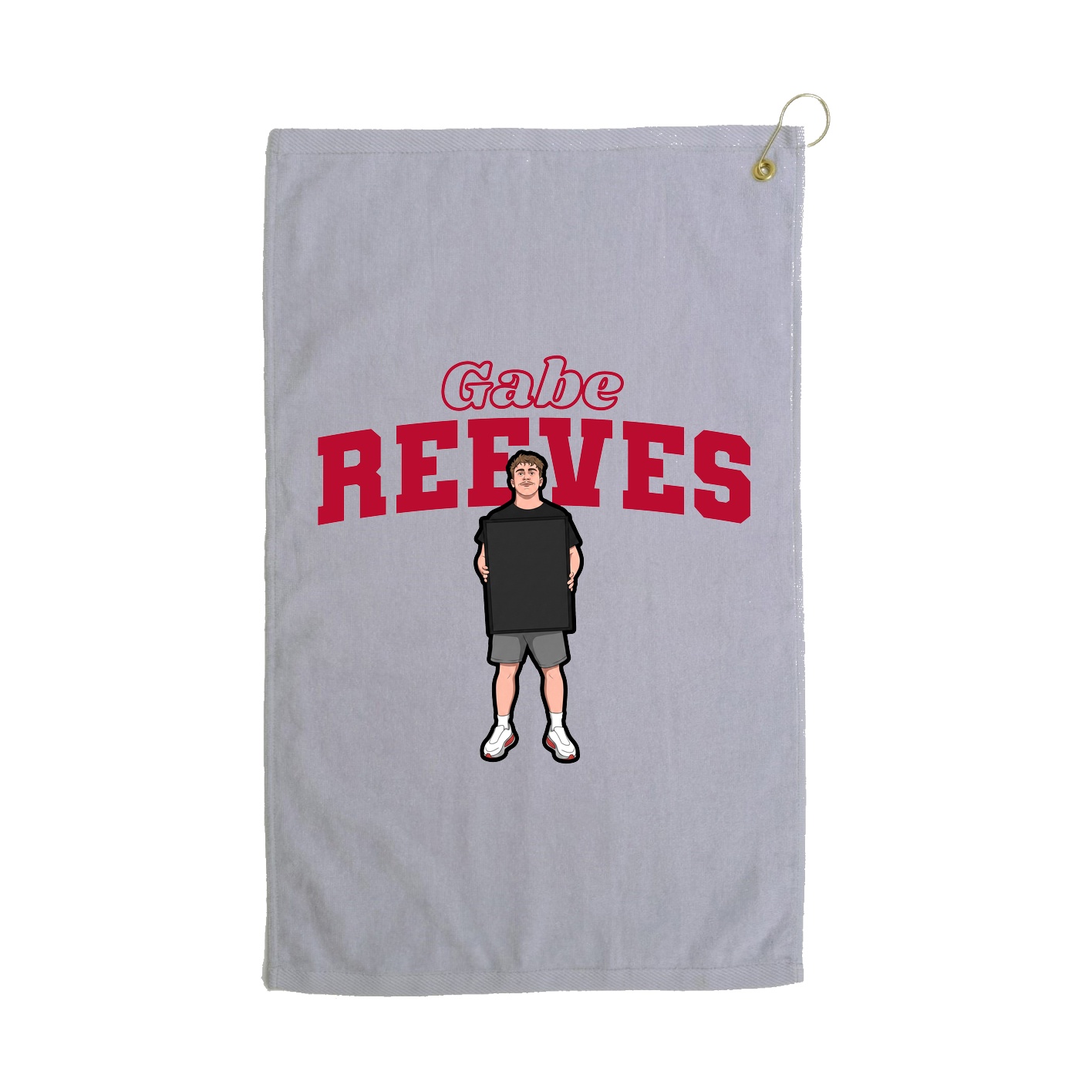 Golf Towel — Name Arch in Grey